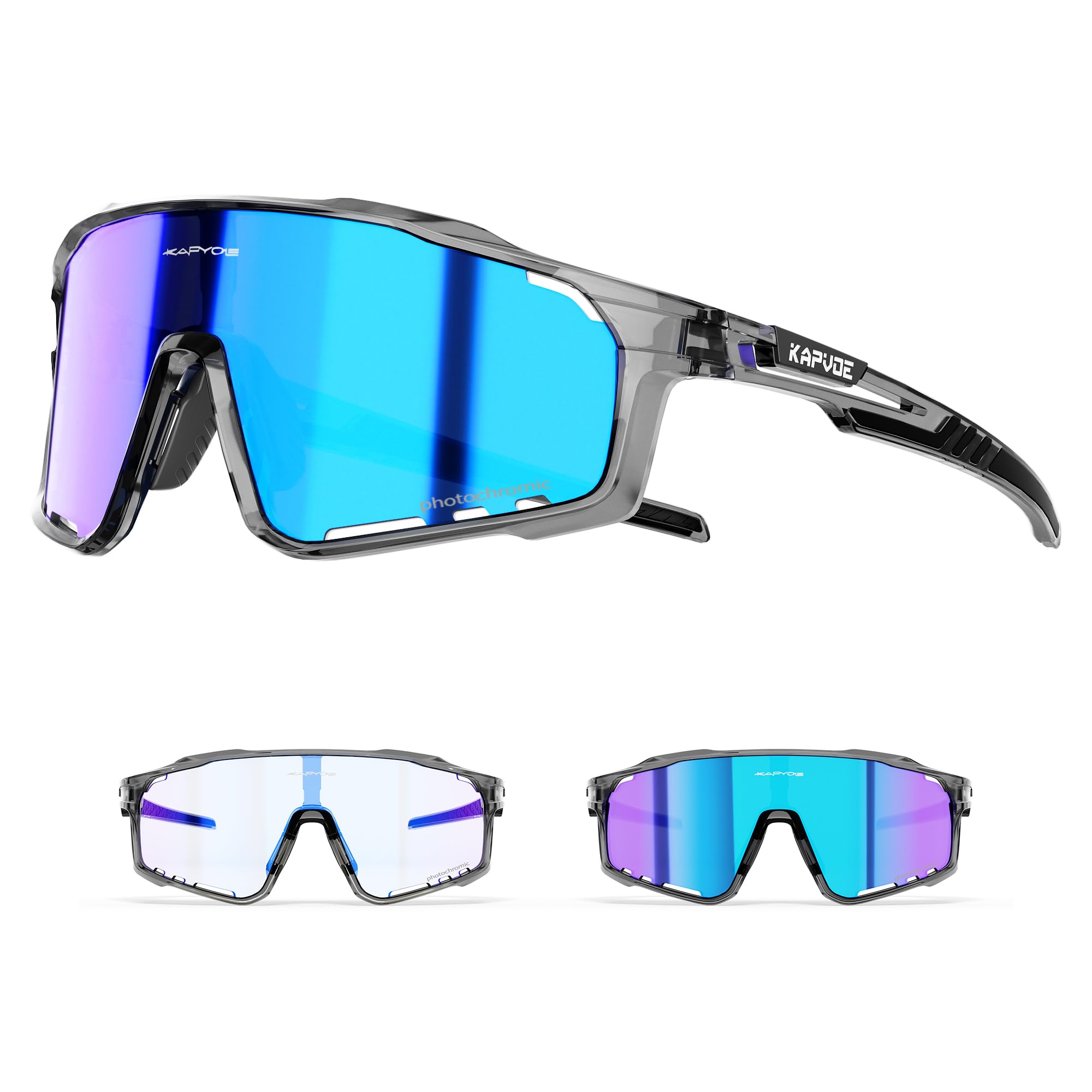 KAPVOE Photochromic Cycling Sunglasses for Men and Women K76