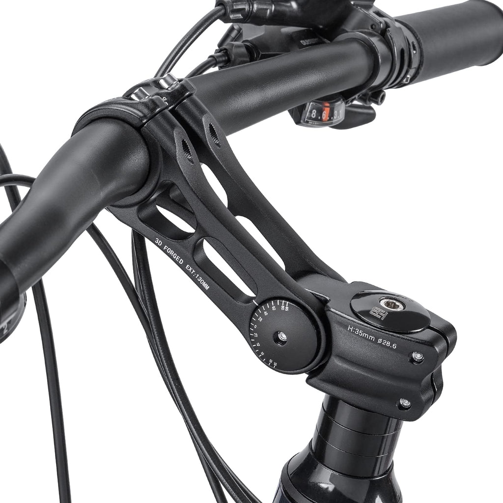CXWXC Adjustable MTB Stem 31.8mm 70 Degree - 90/110/145mm Bike Stem Riser for Handlebar - Aluminum Alloy Mountain Bike Handlebar Riser Extender for MTB Road City Bike Bicycle