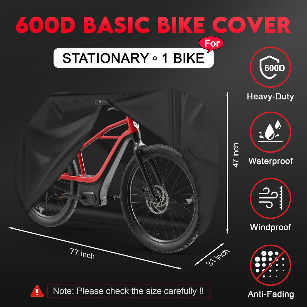 Zettum Bike Cover - 600D Bike Cover Outdoor Storage Waterproof & Heavy Duty, Premium Bicycle Covers for eBike, Mountain Bike, Road Bike, Hybrid Bike, Beach Cruiser Bike, Scooter, and More