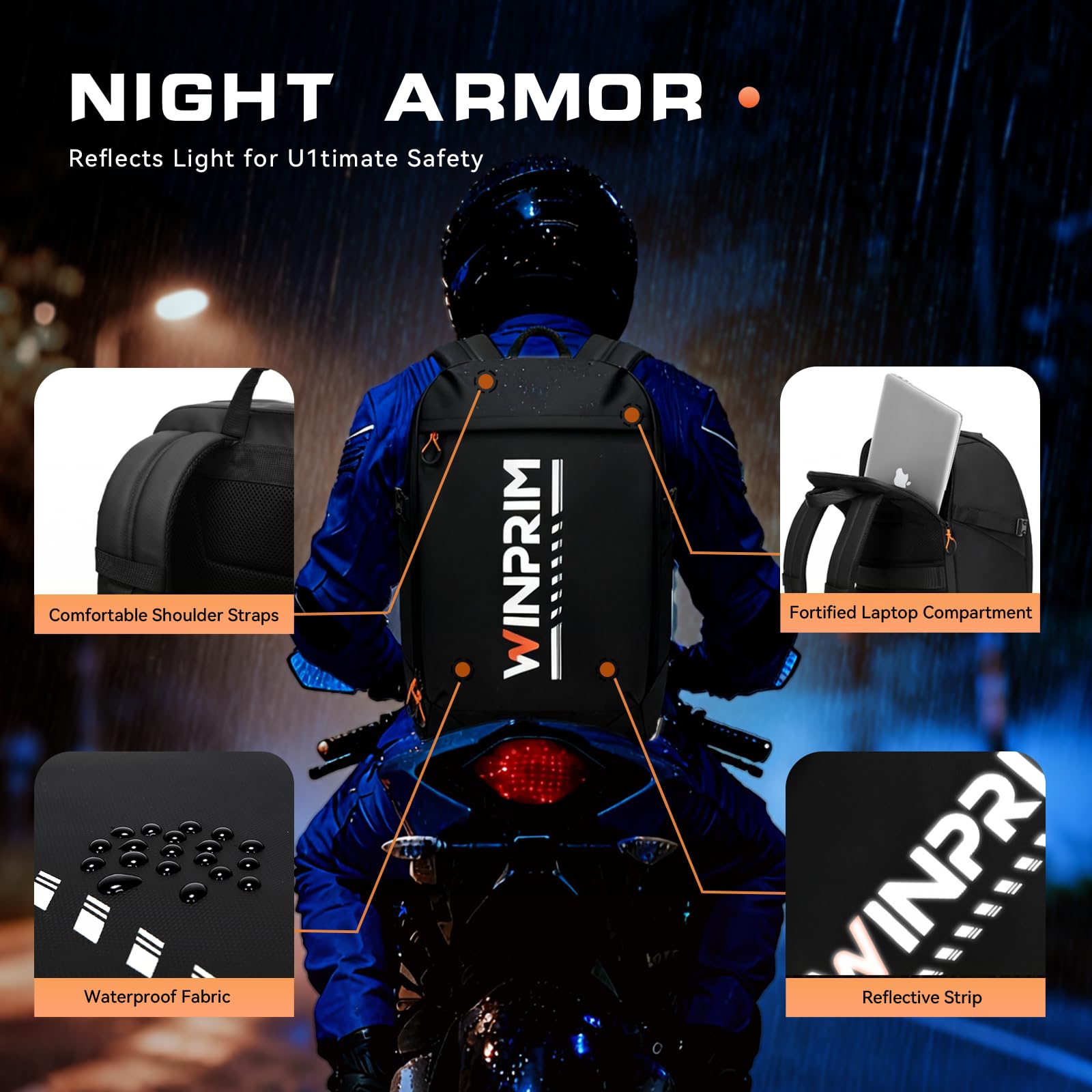 WINPRIM Motorcycle Helmet Backpack