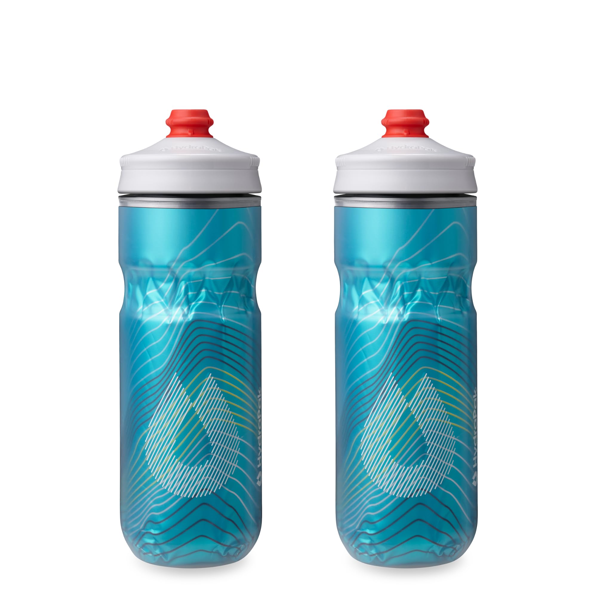HydraPak | Polar Bottle - Polar Surge Insulated Bike Water Bottle 2-Pack - High Flow, Cycling & Sports Squeeze Bottle (Ascent Black, 700ml / 24oz)