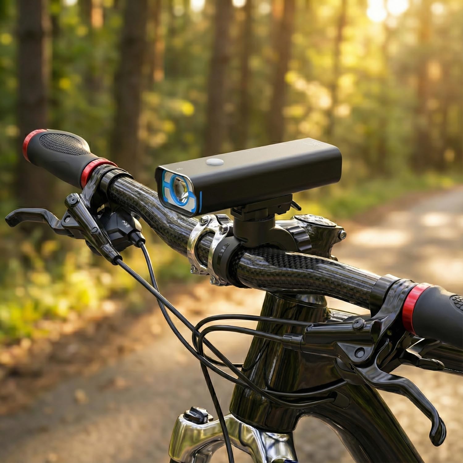 BrightRoad 850 Lumens Front Bike Light, Rechargeable Bike Headlight with 5 Modes, MTB Bicycle Light for Night Riding, 85° Wide Beam, 650ft Visibility, IPX4 Waterproof, Upgraded Handlebar Mount