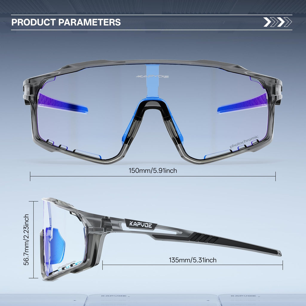KAPVOE Photochromic Cycling Sunglasses for Men and Women K76