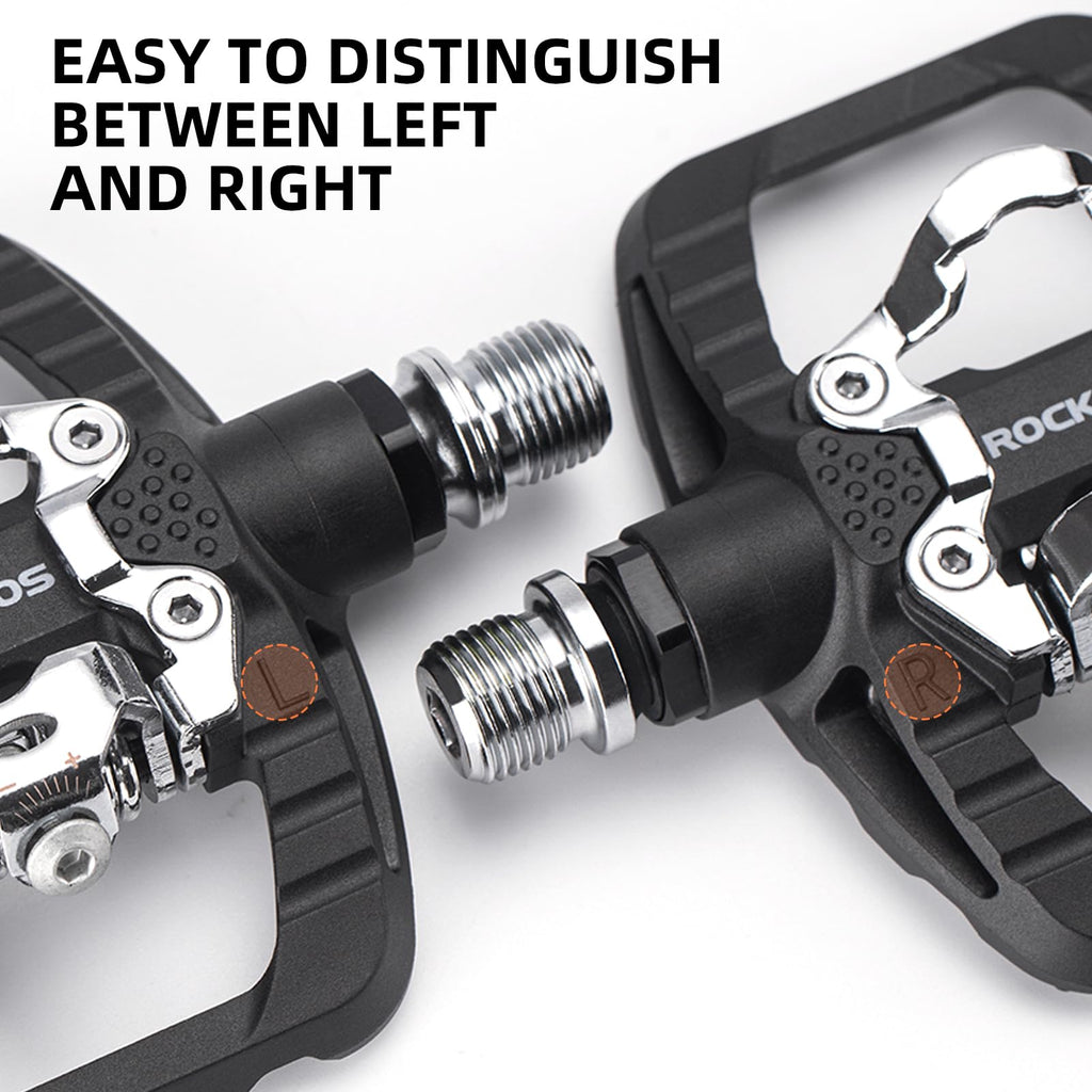 ROCKBROS SPD MTB Pedals Dual Function Clipless Flat Bike Pedals