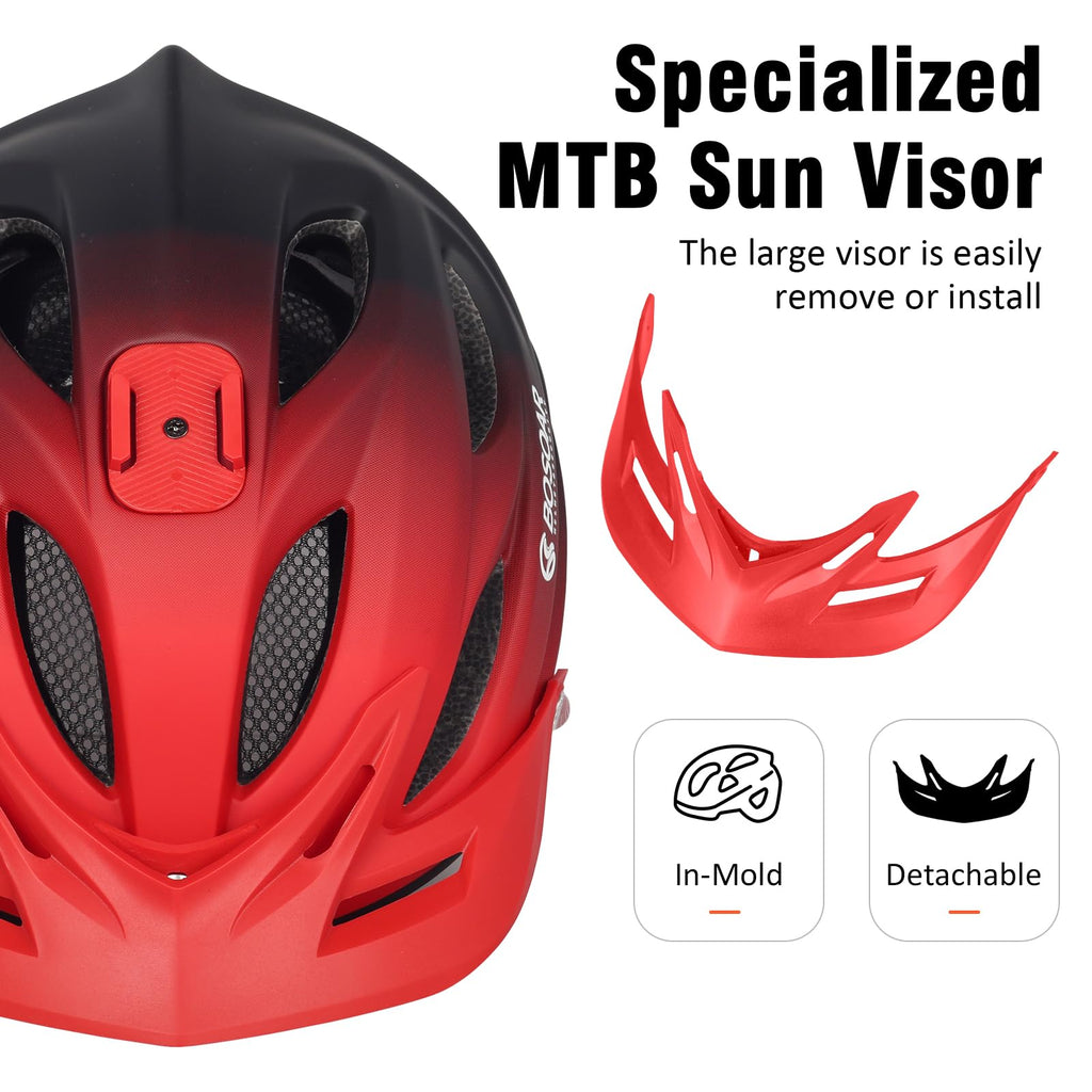 Bosoar Mountain Bike Helmet for Adult Men Women,Fit 55-61 Cm