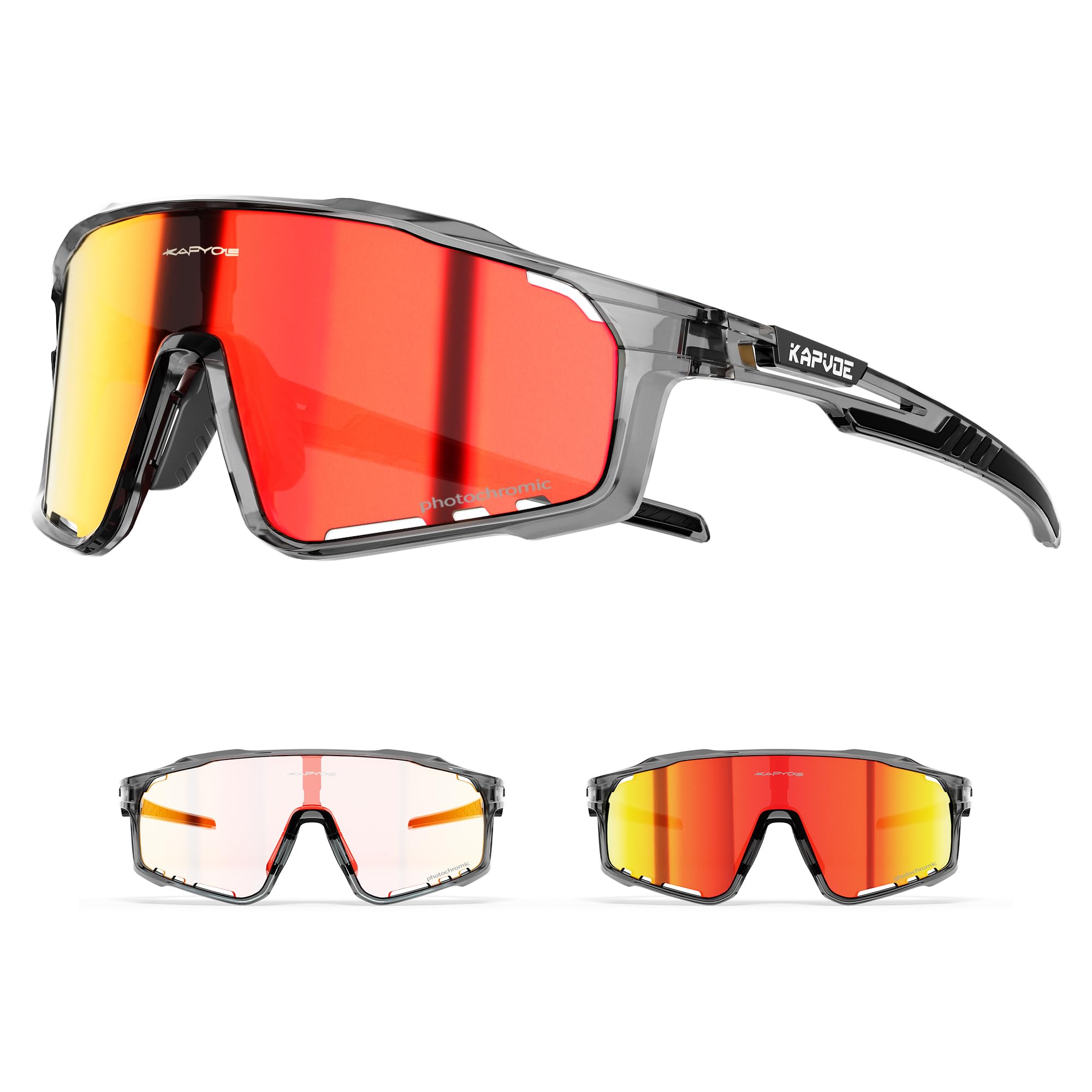 KAPVOE Photochromic Cycling Sunglasses for Men and Women K76
