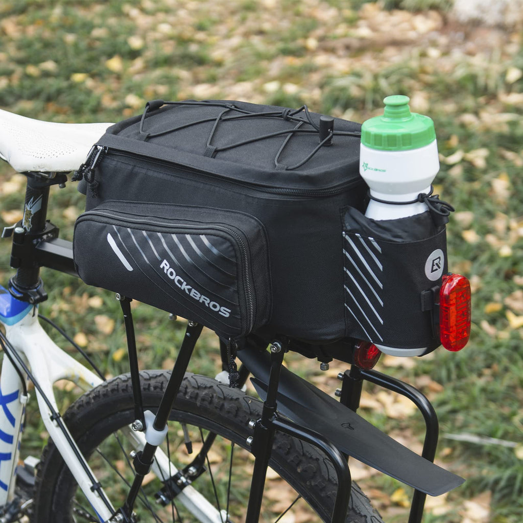 ROCKBROS 15L Bike Rear Rack Bag Shoulder Pannier Trunk Bag with Rain Cover