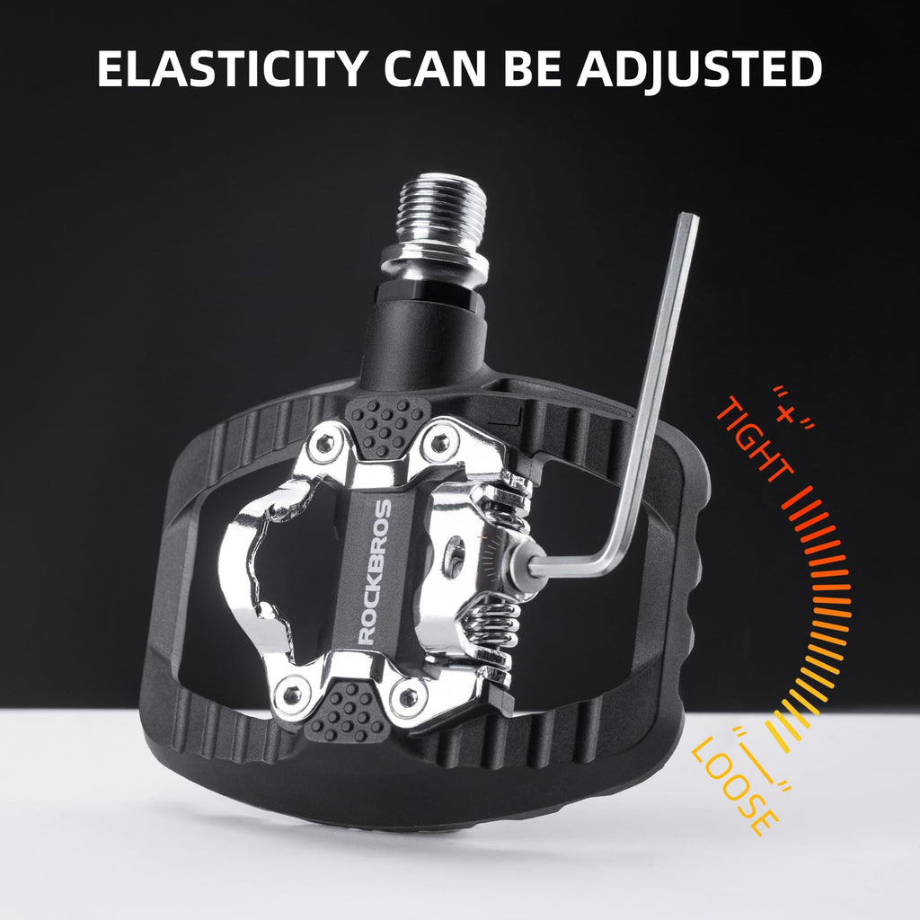 ROCKBROS SPD MTB Pedals Dual Function Clipless Flat Bike Pedals