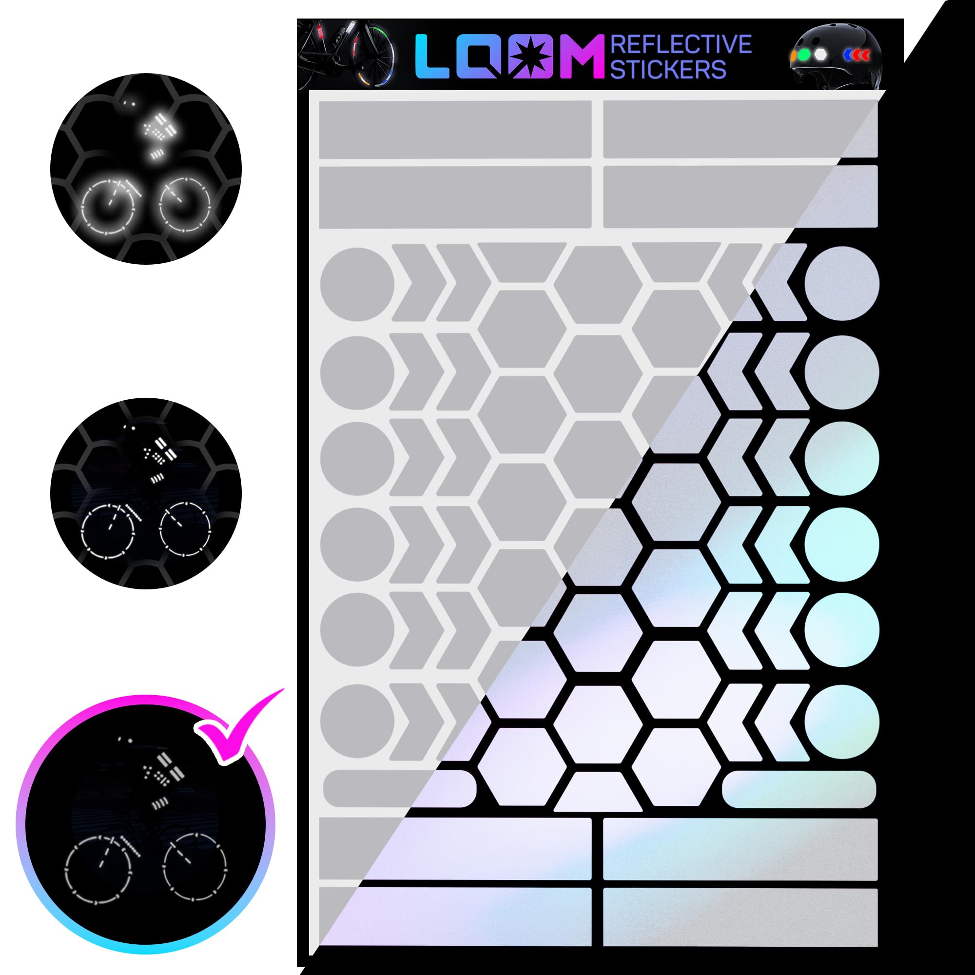 LOOM® Reflective Stickers for Bikes & Helmets