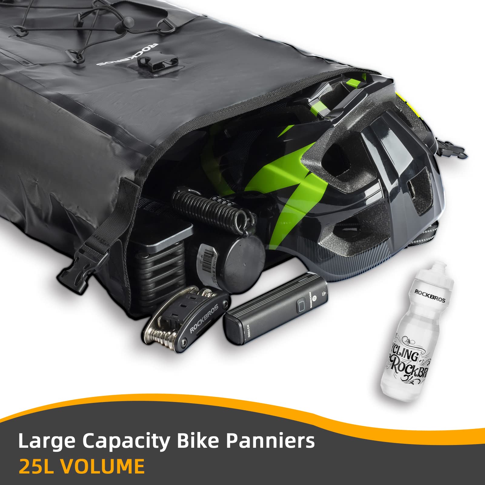 ROCKBROS Bike Panniers Waterproof Max 30L Capacity Cycling Traveling 1 Pack