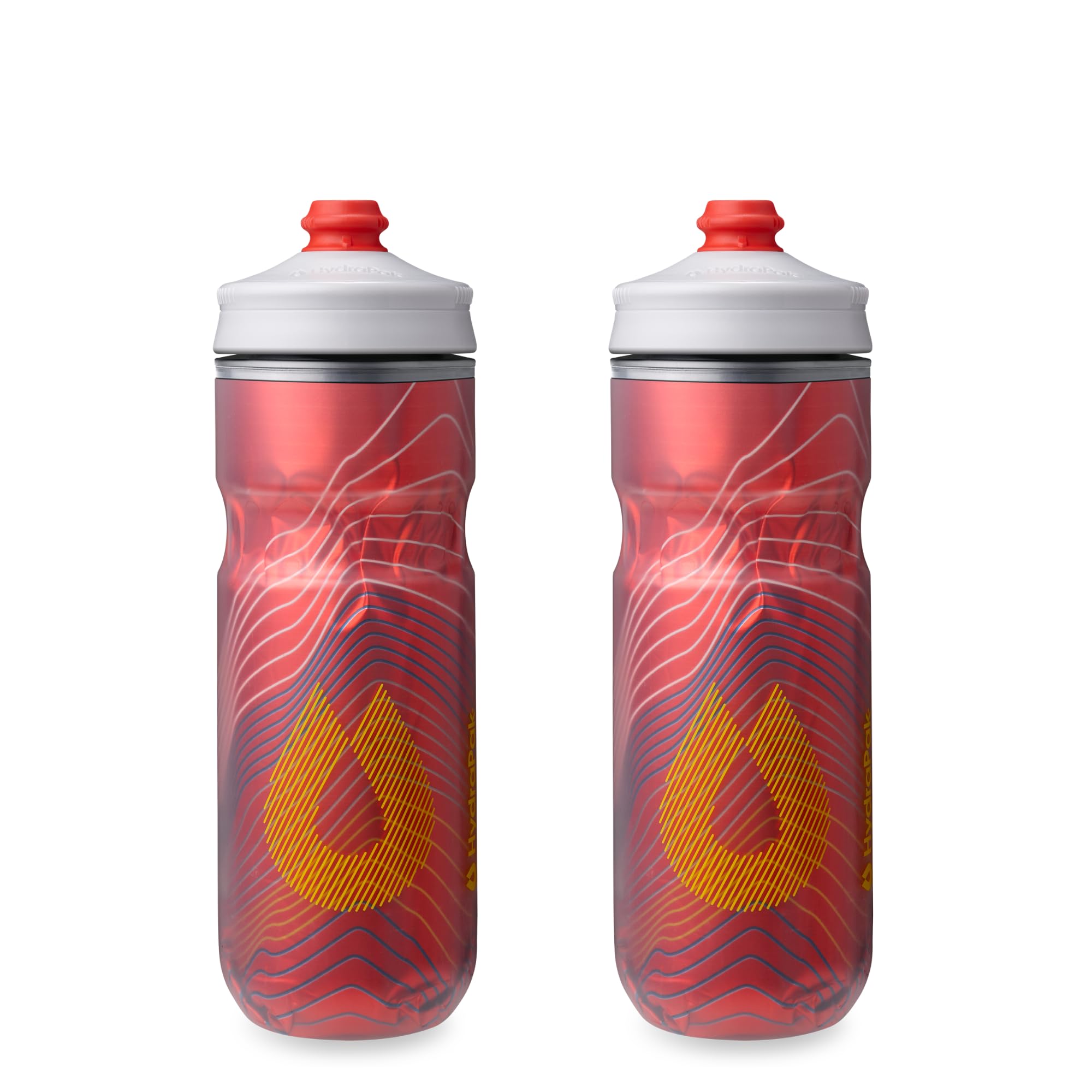 HydraPak | Polar Bottle - Polar Surge Insulated Bike Water Bottle 2-Pack - High Flow, Cycling & Sports Squeeze Bottle (Ascent Black, 700ml / 24oz)
