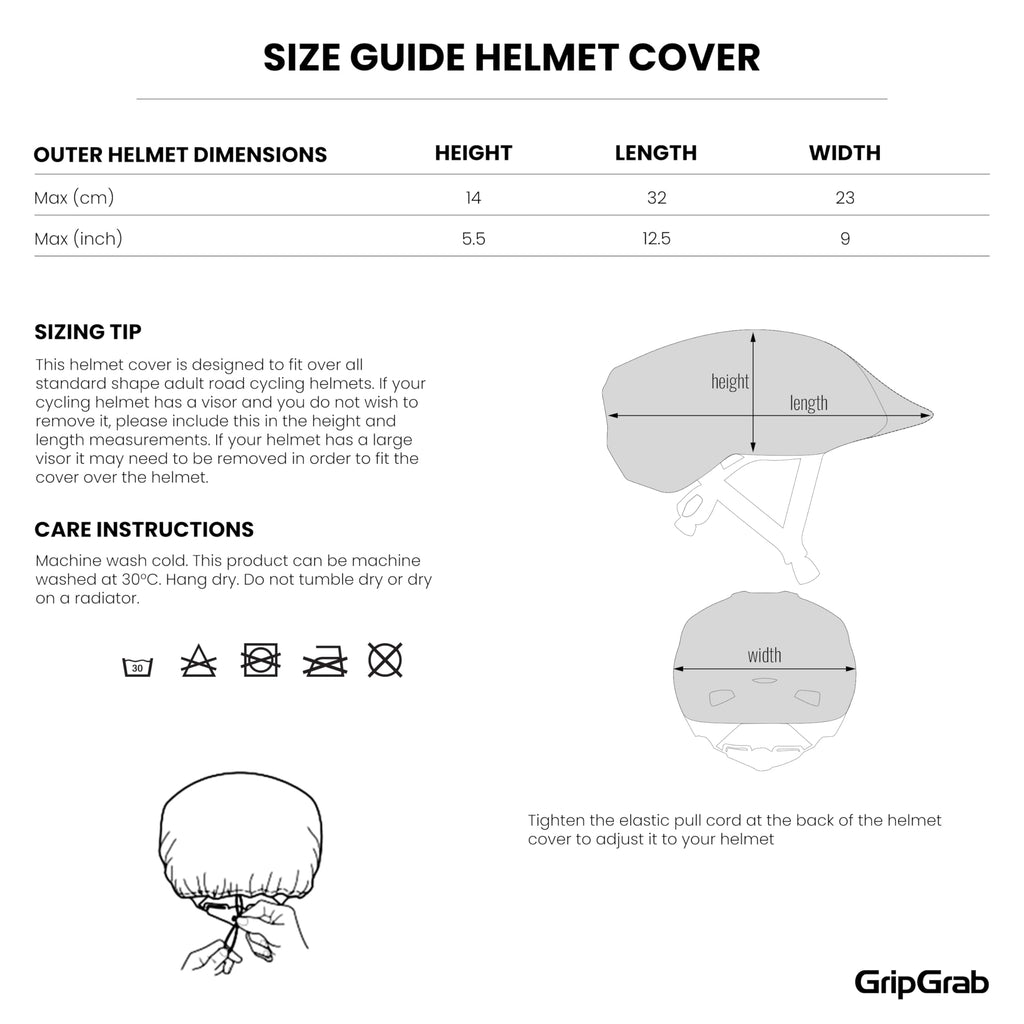 GripGrab Cycling Helmet Cover Waterproof High-Visibility Reflective Rain