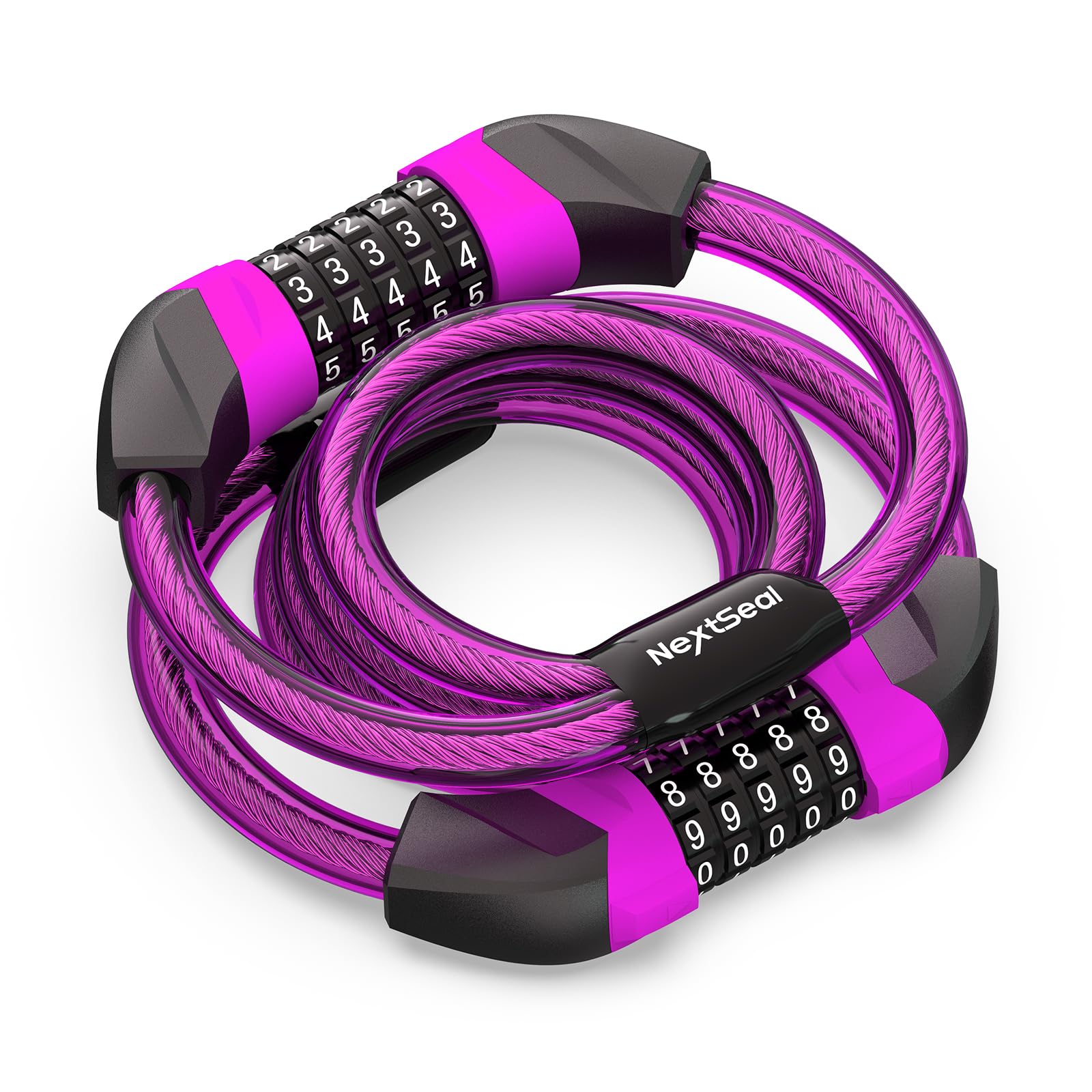 NextSeal Electric Scooter Lock, Bike Lock with 5-Digit Combination, 12MM Dual Cable Locks, Security 41.3inch Feet Bicycle Lock Anti Theft for Scooter, Bicycle, E-Bike, Electric Scooter Accessories