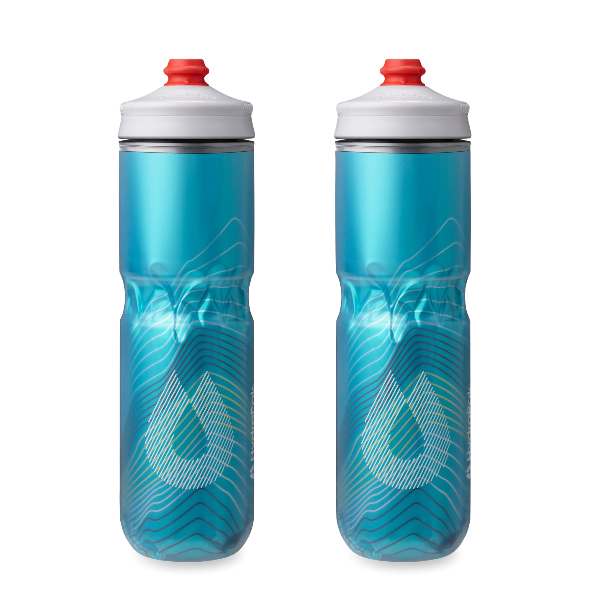HydraPak | Polar Bottle - Polar Surge Insulated Bike Water Bottle 2-Pack - High Flow, Cycling & Sports Squeeze Bottle (Ascent Black, 700ml / 24oz)