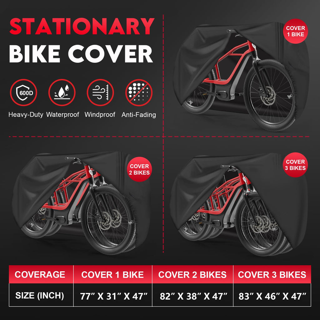 Zettum Bike Cover - 600D Bike Cover Outdoor Storage Waterproof & Heavy Duty, Premium Bicycle Covers for eBike, Mountain Bike, Road Bike, Hybrid Bike, Beach Cruiser Bike, Scooter, and More