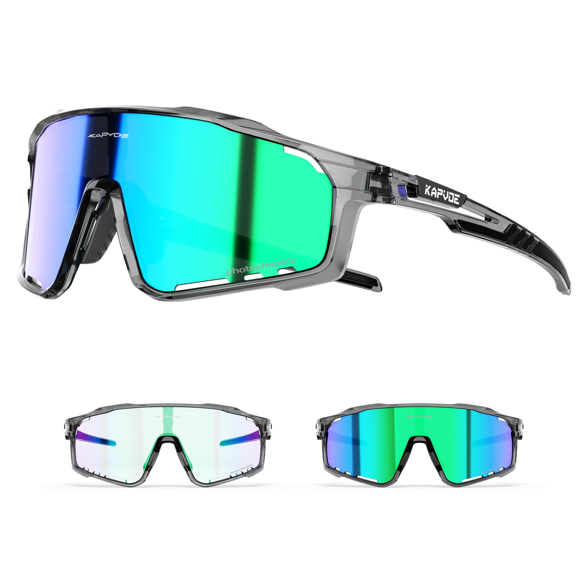 KAPVOE Photochromic Cycling Sunglasses for Men and Women K76