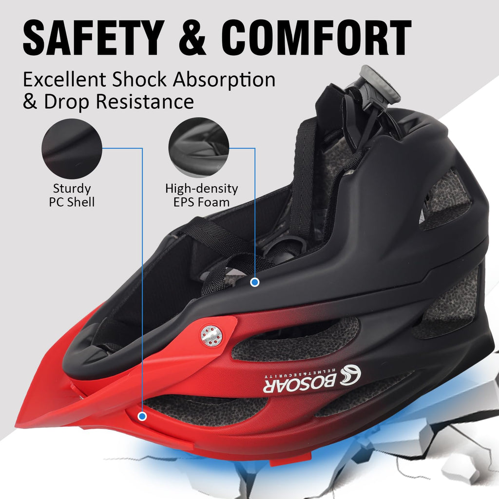 Bosoar Mountain Bike Helmet for Adult Men Women,Fit 55-61 Cm