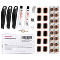 SHANGWU 35 PCS Bike Tire Repair Kit, Bicycle Inner Tube Patch Kit with 28 PCS Vulcanizing Patches,Rubber Solution, Metal Rasp, Bike Tire Levers, Bike Patch Kit with Portable Box for MTB BMX Road Bike