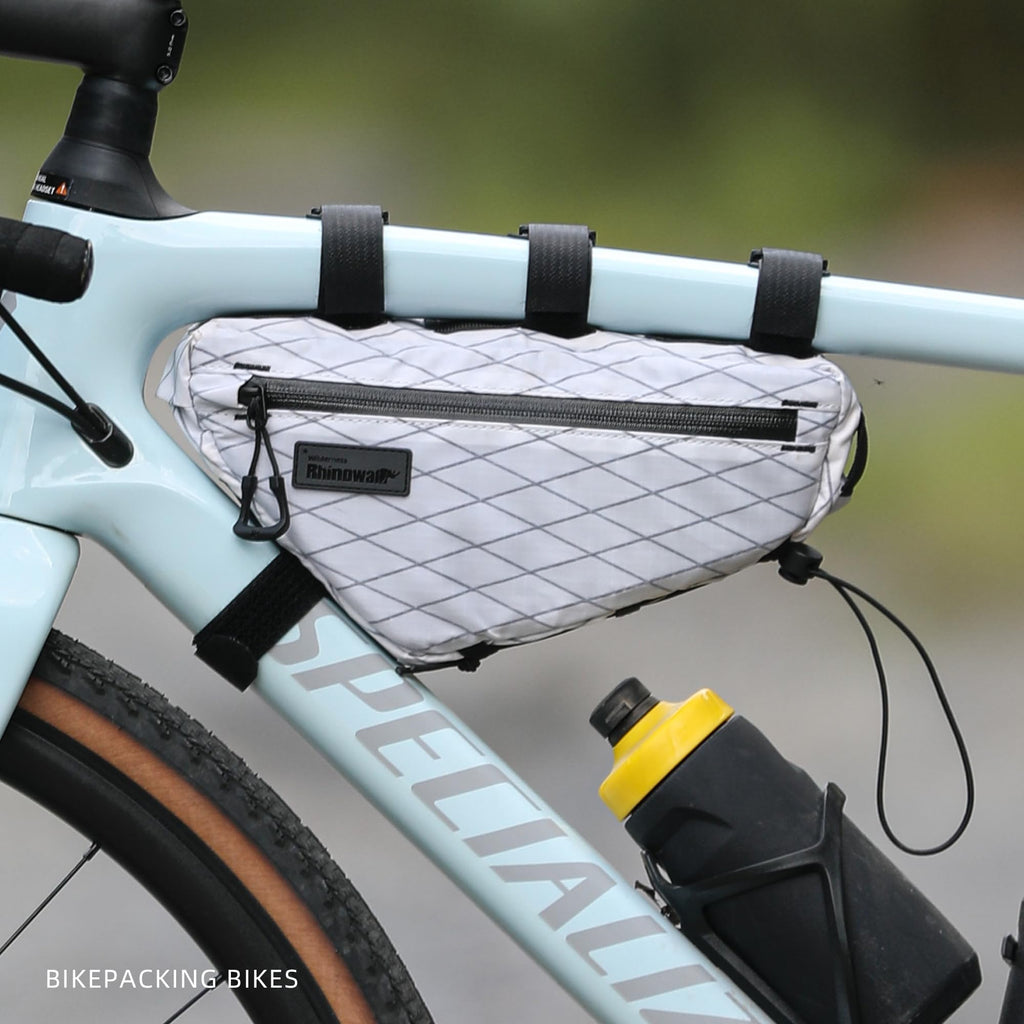 abamita Bike Frame Bag Bike Triangle Bag Bicycle Pouch Under Tube Bag 1.7L with Dual Side Mesh Pockets for MTB Road Bike Cycling Commuting and Outdoor Adventures