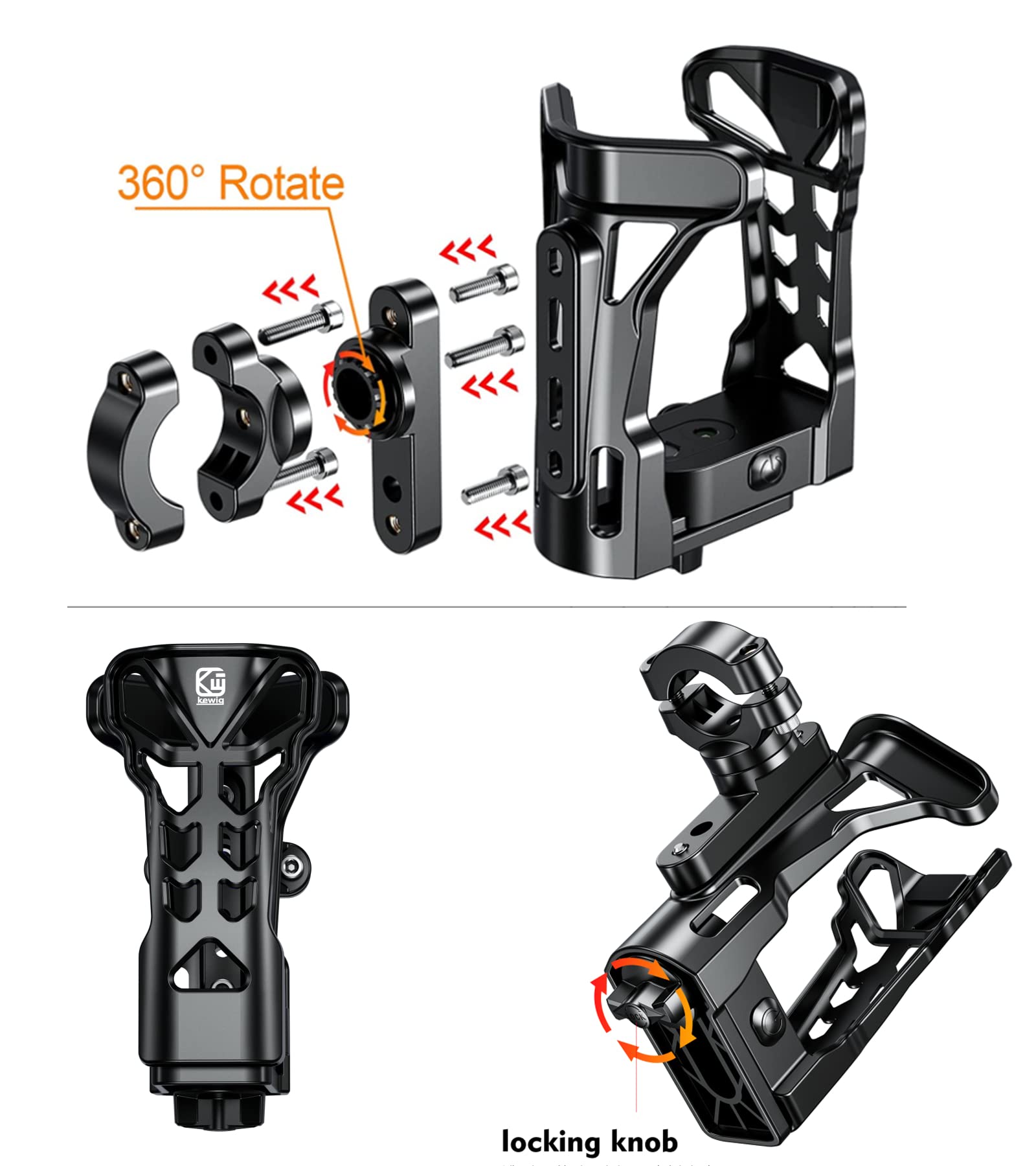 KEWIG Bicycle Water Bottle Holder for Bike & Motorcycle