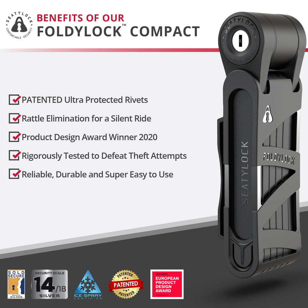 Seatylock FoldyLock Compact Lightweight Patented Folding Bike Lock 33.5 in