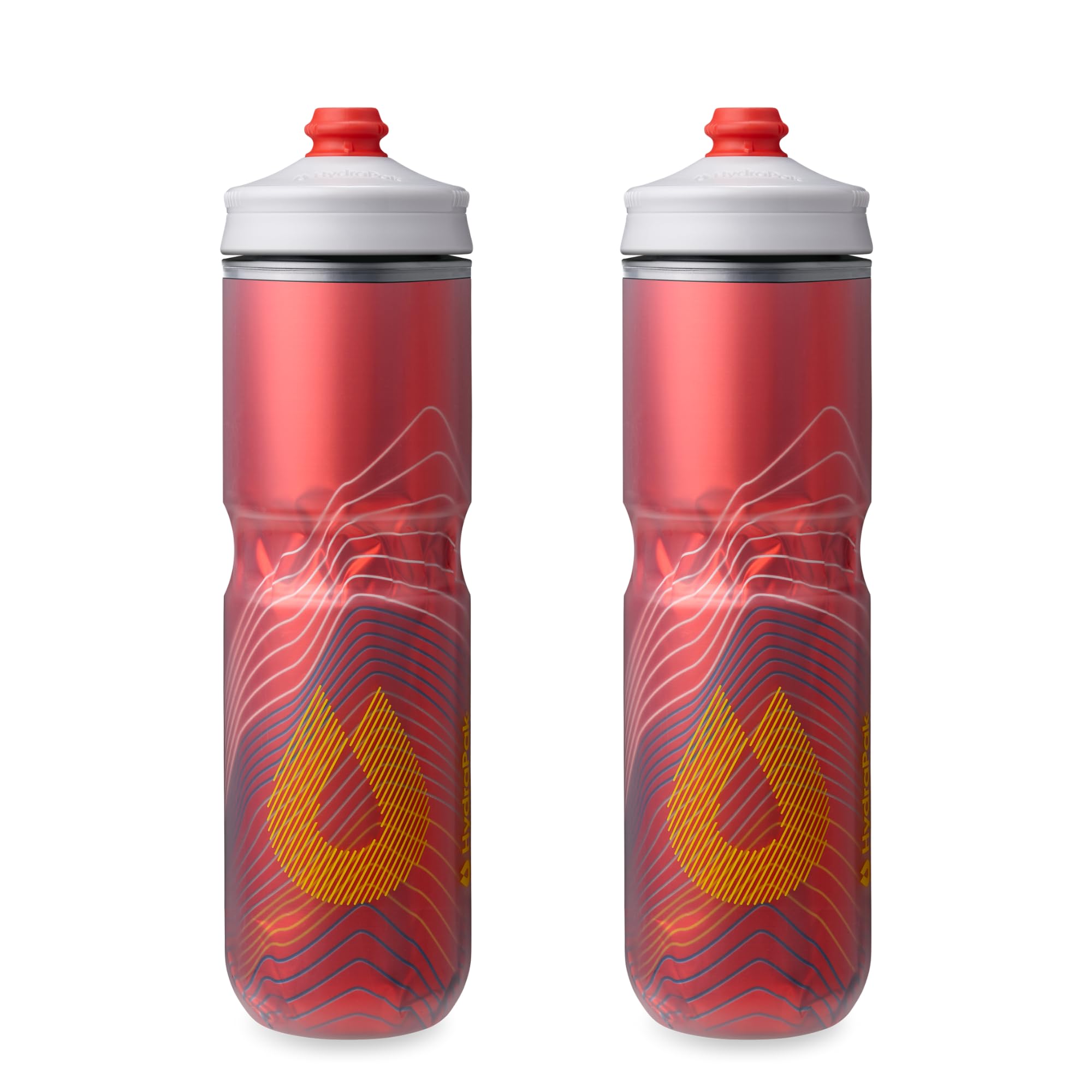 HydraPak | Polar Bottle - Polar Surge Insulated Bike Water Bottle 2-Pack - High Flow, Cycling & Sports Squeeze Bottle (Ascent Black, 700ml / 24oz)