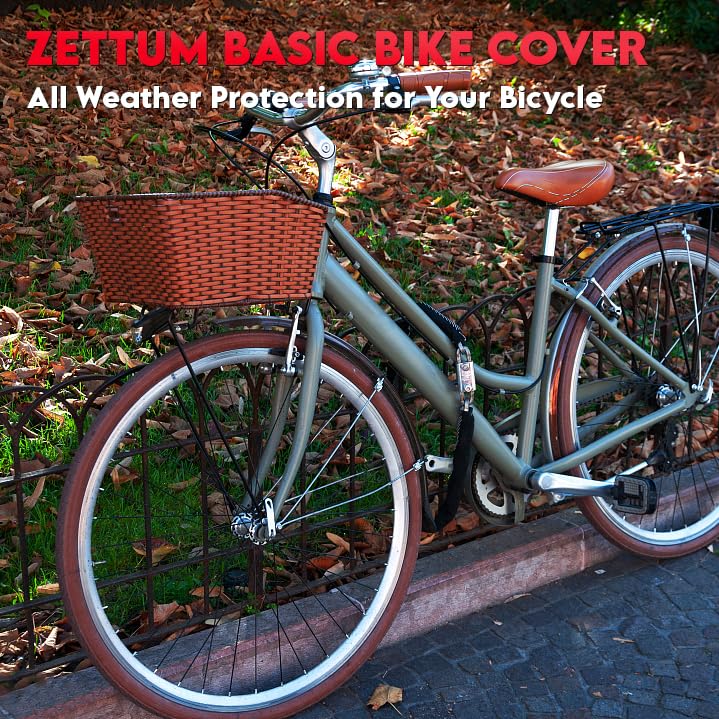 Zettum Bike Cover - 600D Bike Cover Outdoor Storage Waterproof & Heavy Duty, Premium Bicycle Covers for eBike, Mountain Bike, Road Bike, Hybrid Bike, Beach Cruiser Bike, Scooter, and More
