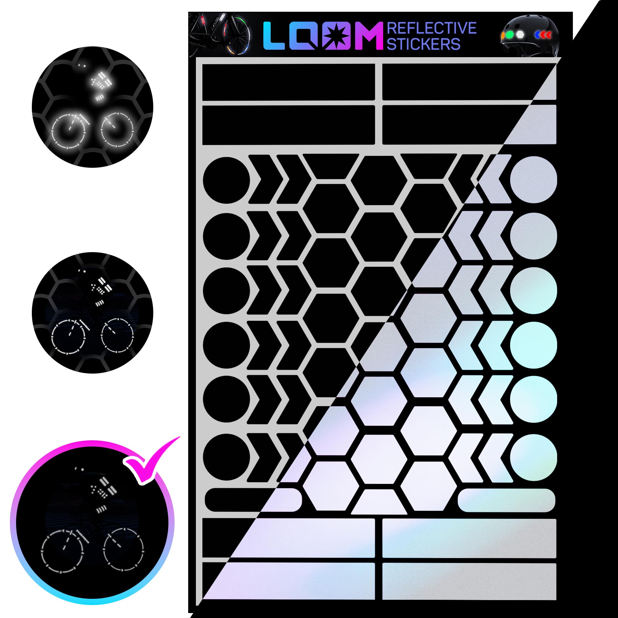 LOOM® Reflective Stickers for Bikes & Helmets
