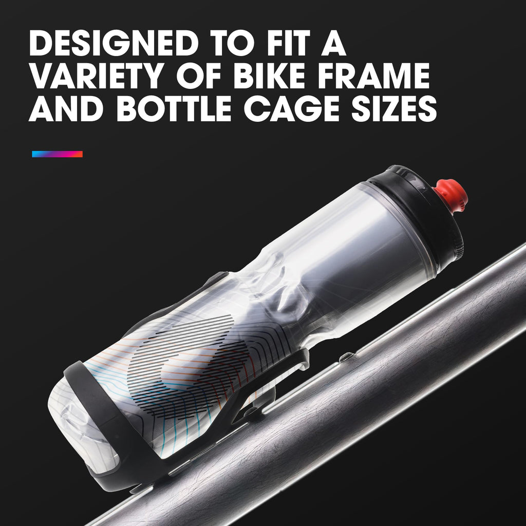 HydraPak | Polar Bottle - Polar Surge Insulated Bike Water Bottle 2-Pack - High Flow, Cycling & Sports Squeeze Bottle (Ascent Black, 700ml / 24oz)
