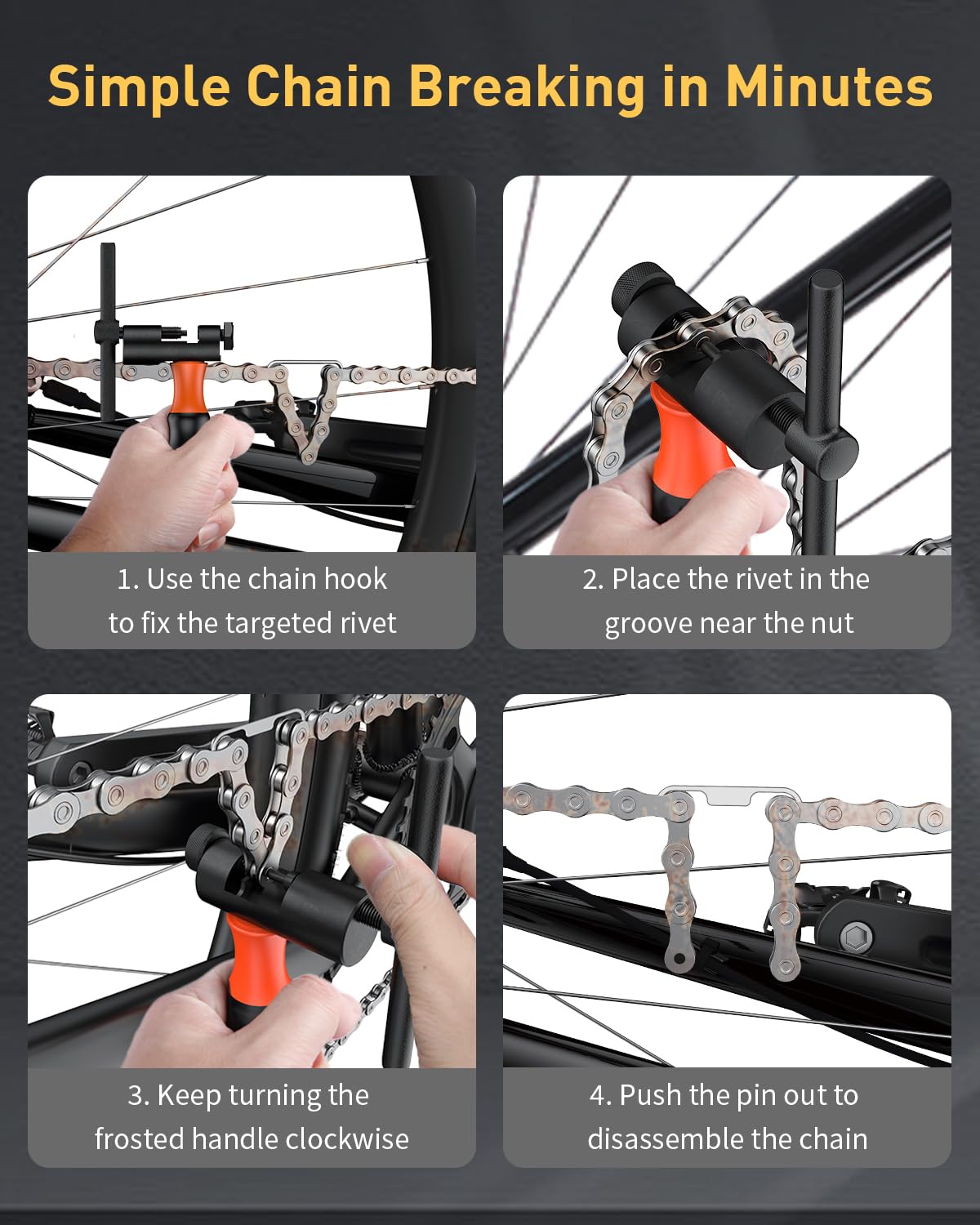 Pawfly Bike Chain Repair Tools, Bicycle Chain Maintenance Tool Set for Multi-Speed Chains