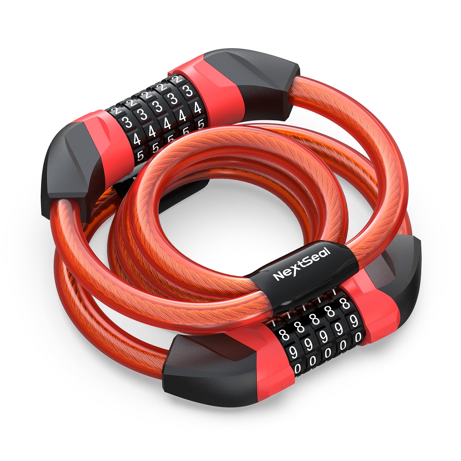 NextSeal Electric Scooter Lock, Bike Lock with 5-Digit Combination, 12MM Dual Cable Locks, Security 41.3inch Feet Bicycle Lock Anti Theft for Scooter, Bicycle, E-Bike, Electric Scooter Accessories