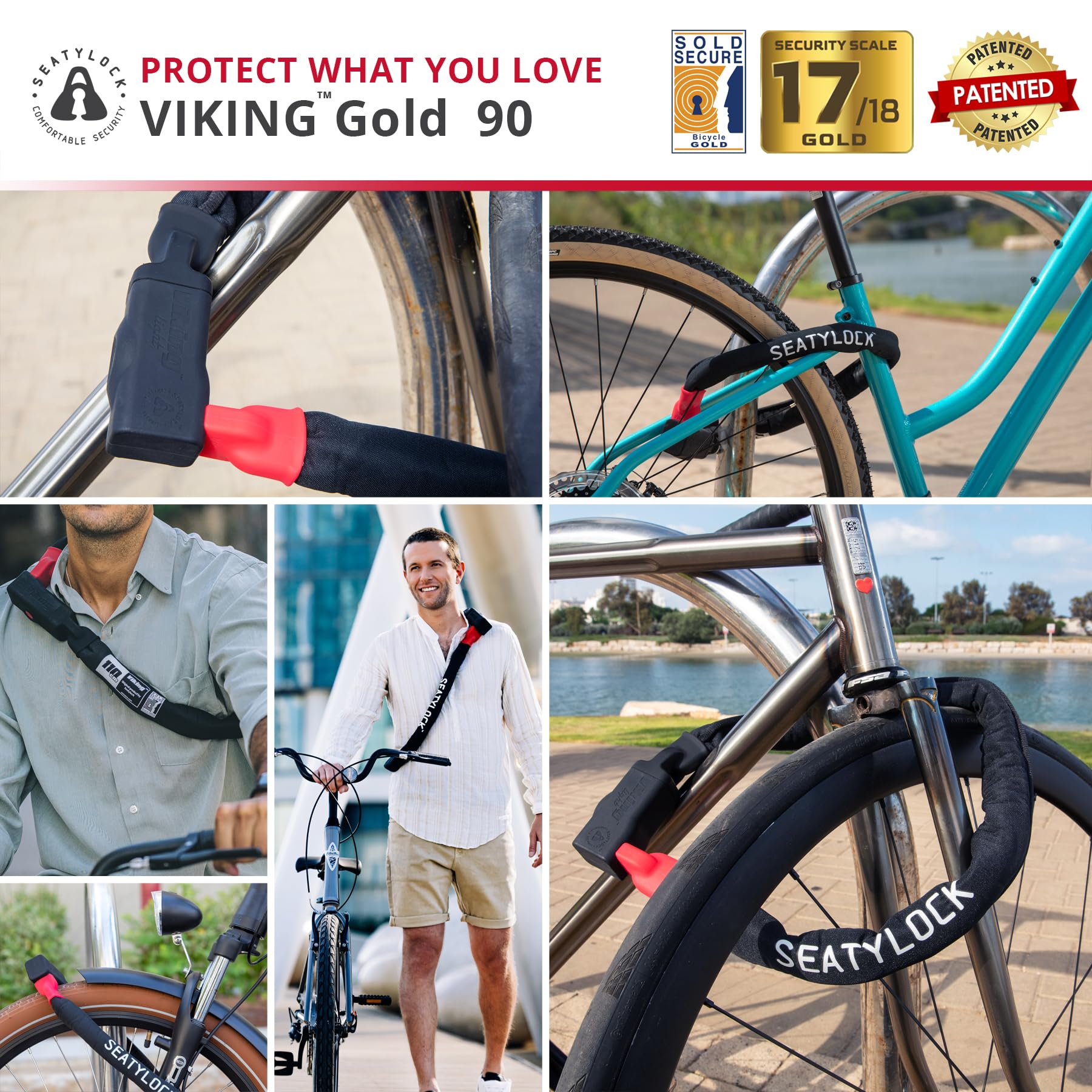 Seatylock Viking Sold Secure Magnetic Patented Robust Bike Chain Lock