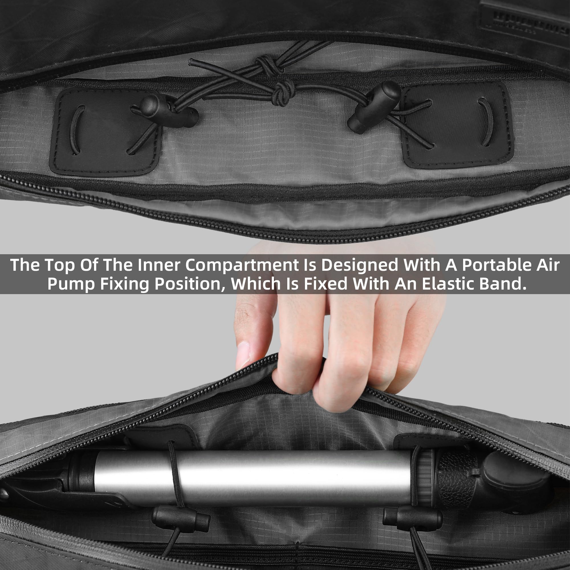 abamita Bike Frame Bag Bike Triangle Bag Bicycle Pouch Under Tube Bag 1.7L with Dual Side Mesh Pockets for MTB Road Bike Cycling Commuting and Outdoor Adventures