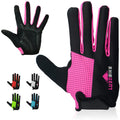 LuxoBike Bike Gloves for Men Women with Anti-Slip Shock-Absorbing Riding Pad, Light Weight Full Finger Cycling Gloves Touch Screen Breathable Mountain Biking Road Bicycle