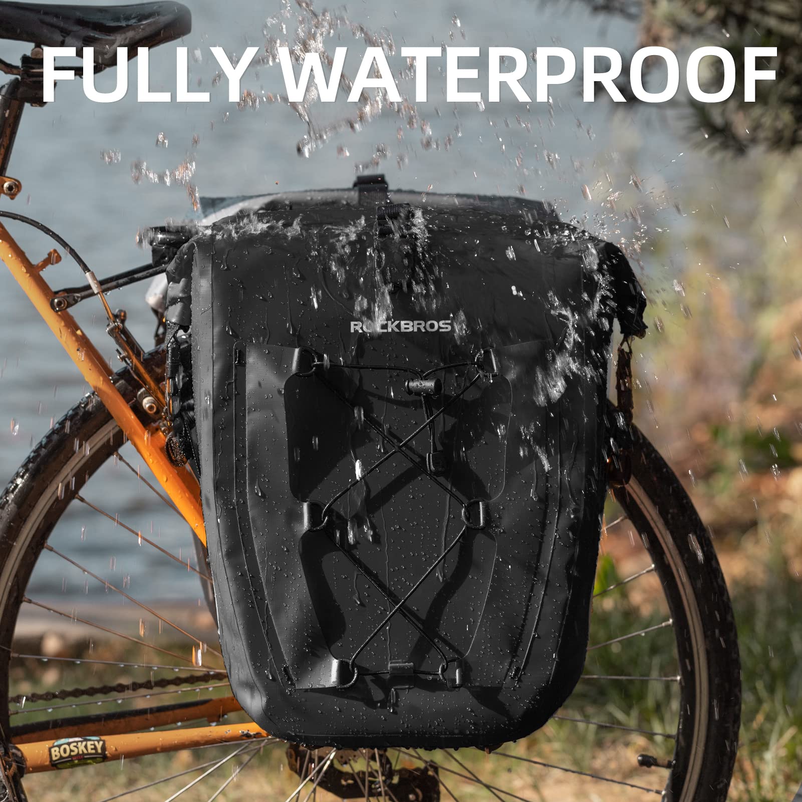 ROCKBROS Bike Panniers Waterproof Max 30L Capacity Cycling Traveling 1 Pack