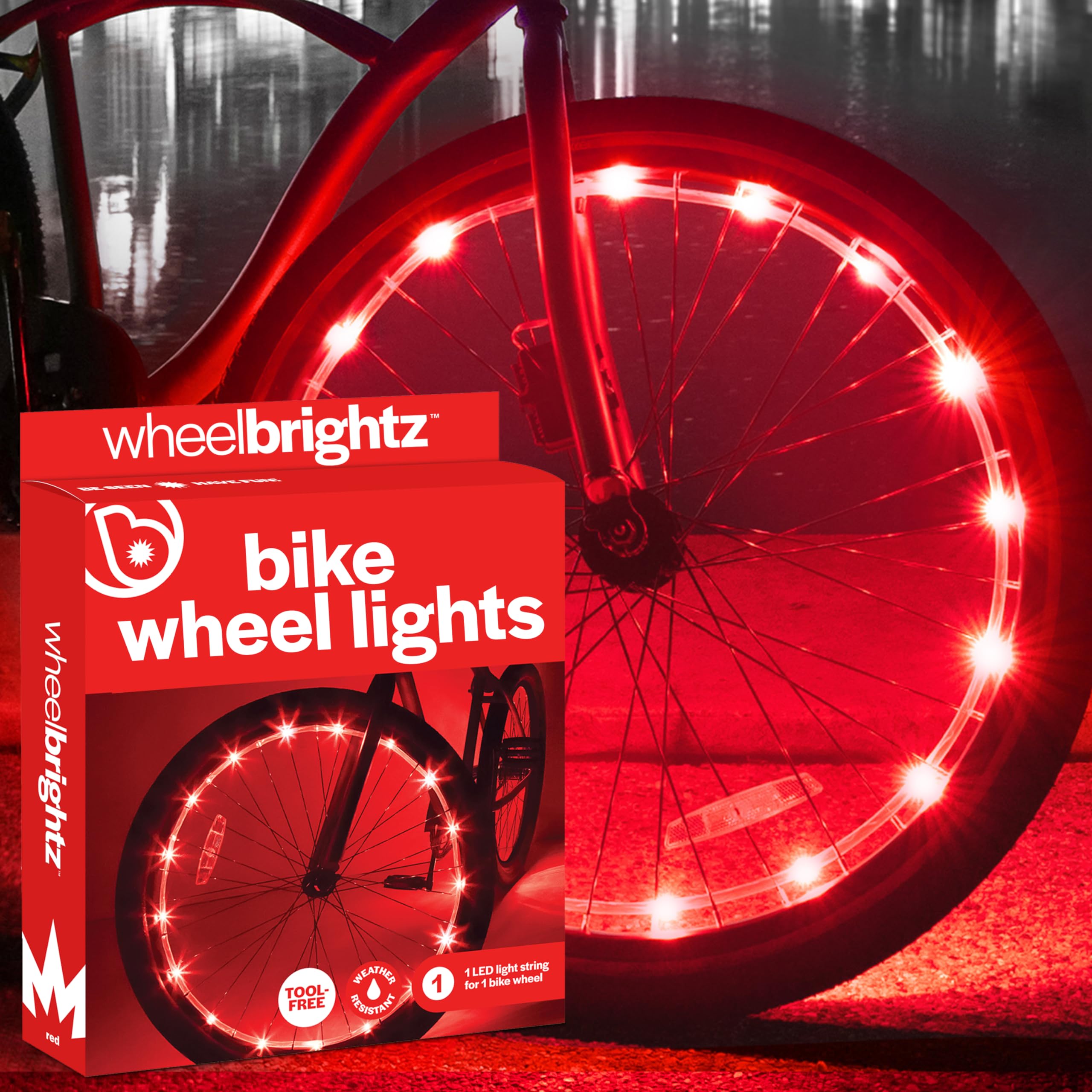Brightz WheelBrightz 2-Pack LED Bike Wheel Lights - 2026 Edition with Superior Straps & LED-Weatherproof Shield! 14 Colors - Unmatched Durability, Visibility & 48+ Hours of Dazzling Illumination