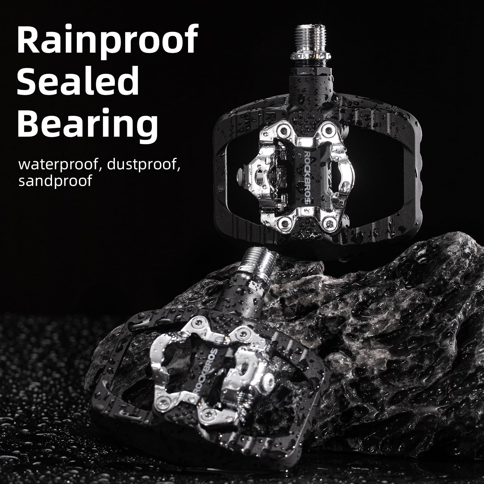 ROCKBROS SPD MTB Pedals Dual Function Clipless Flat Bike Pedals