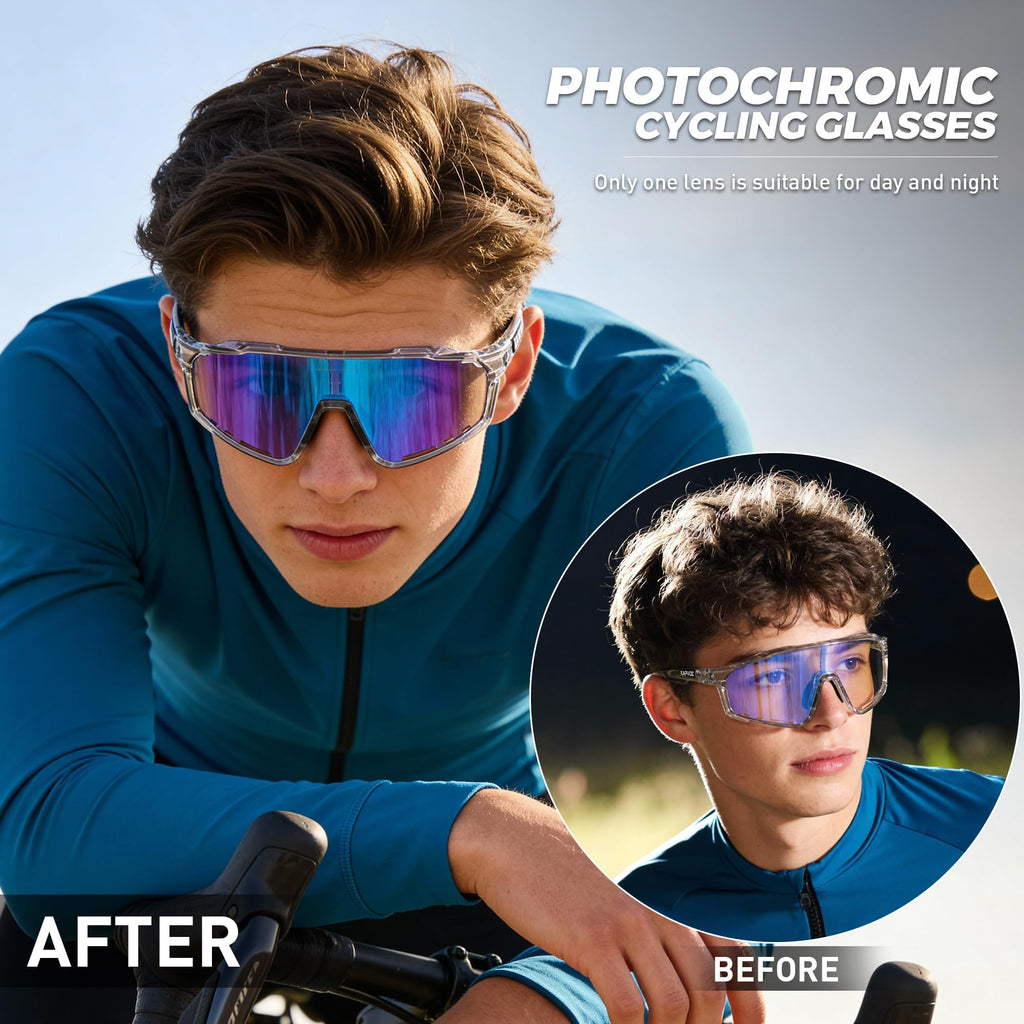 KAPVOE Photochromic Cycling Sunglasses for Men and Women K76