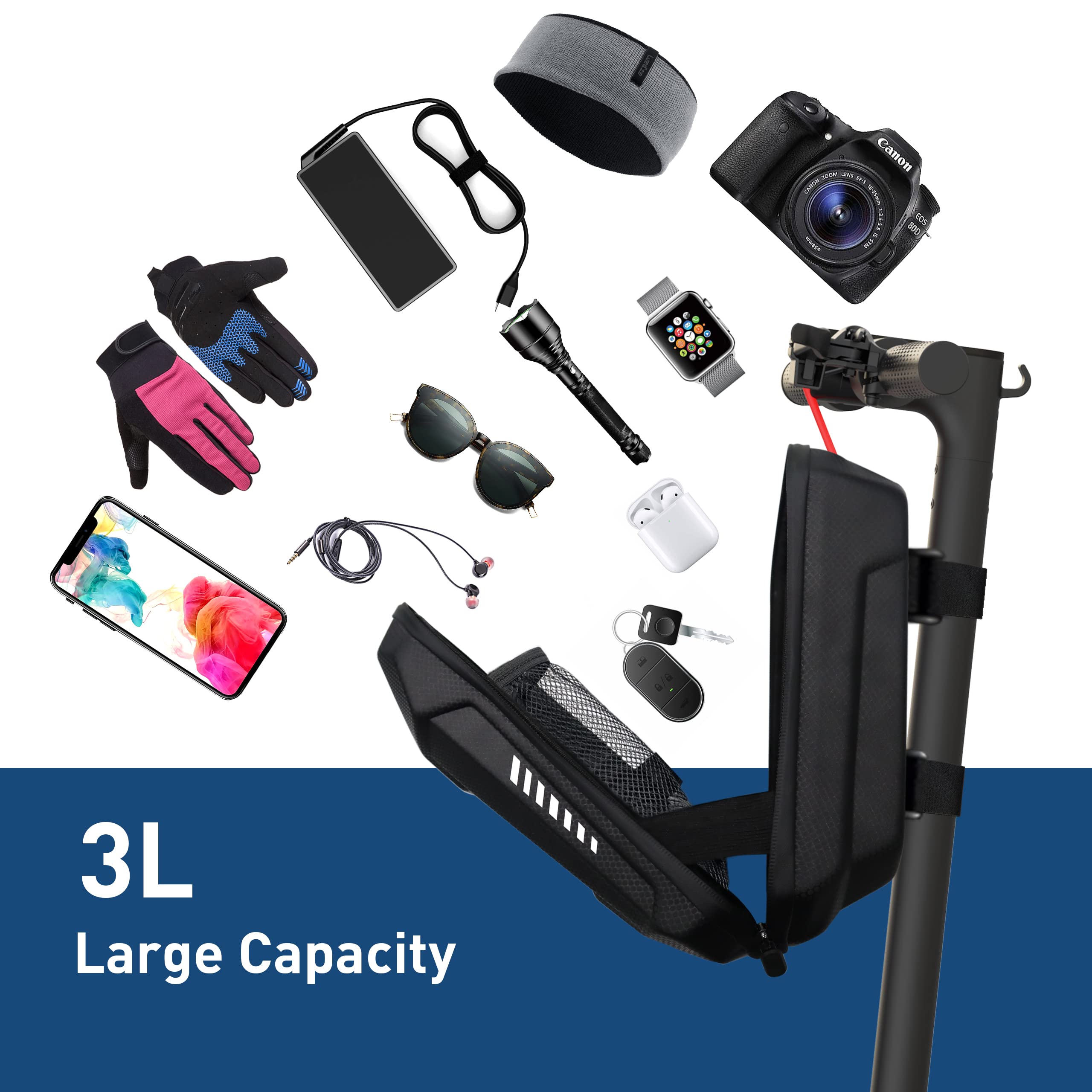 Hiboy Electric Scooter Storage Bag, EVA Hardshell Front Handlebar Bag