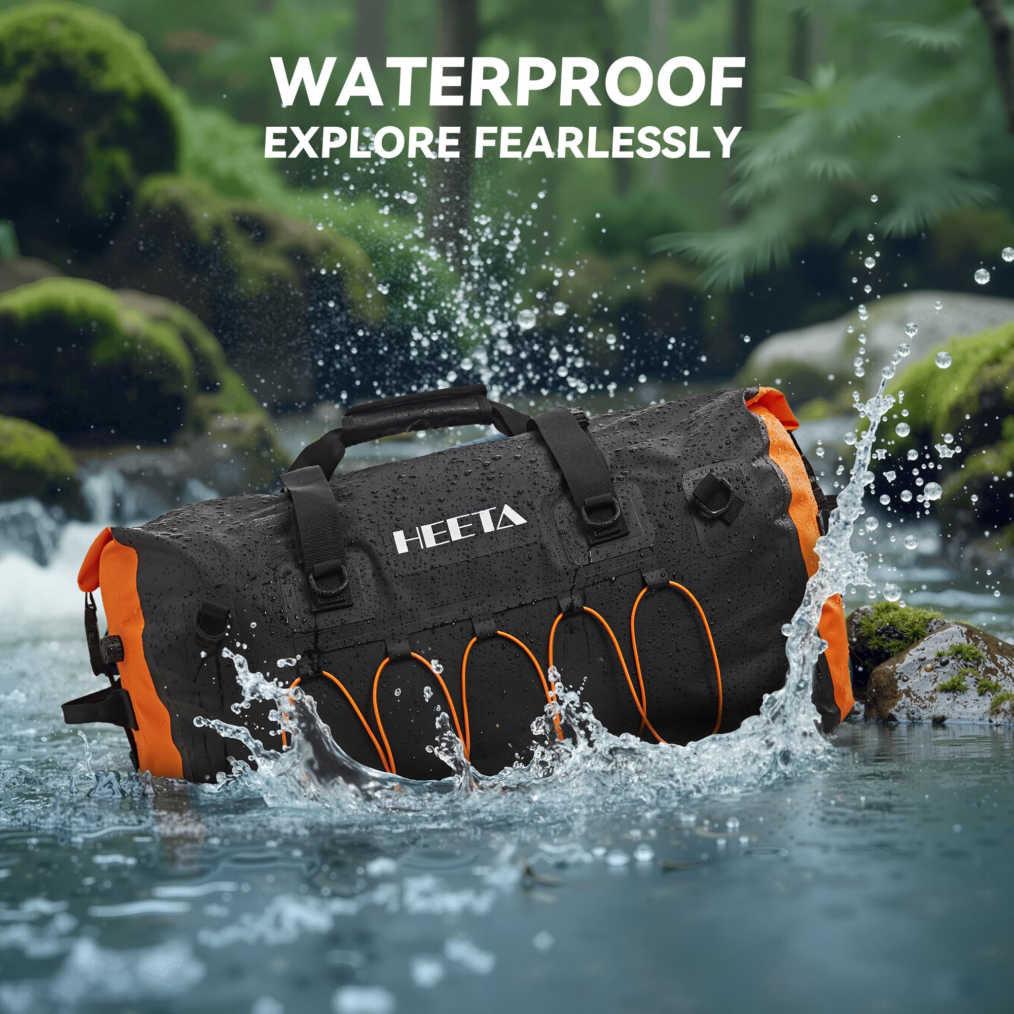 HEETA Waterproof Duffel Bag Travel Motorcycle Dry Bag Backpack 60L/80L/110L