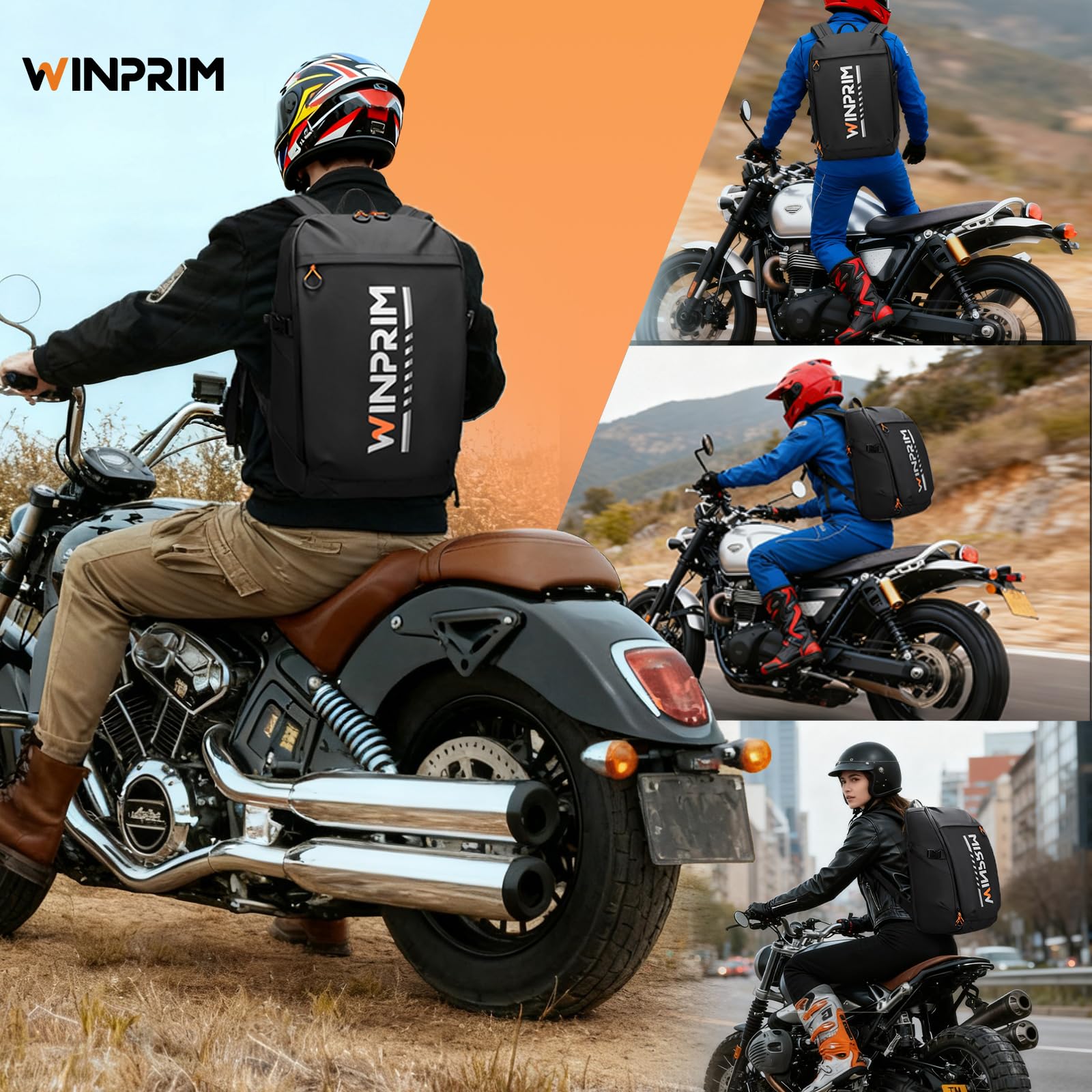 WINPRIM Motorcycle Helmet Backpack