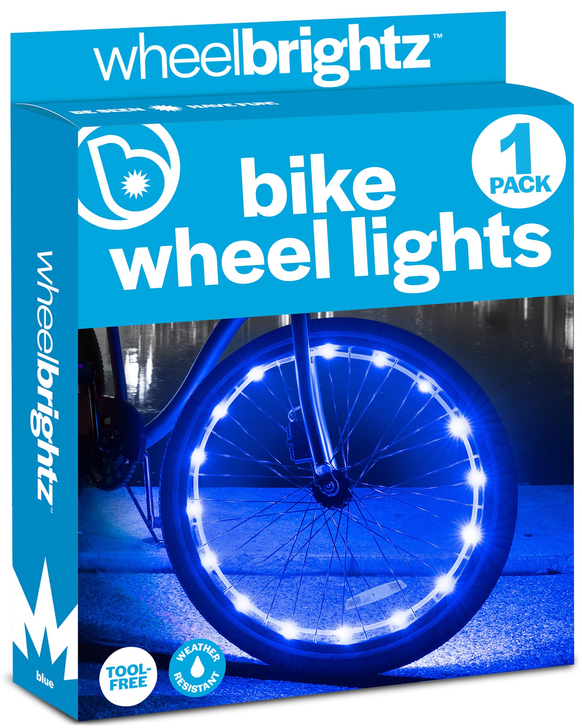 Brightz WheelBrightz 2-Pack LED Bike Wheel Lights - 2026 Edition with Superior Straps & LED-Weatherproof Shield! 14 Colors - Unmatched Durability, Visibility & 48+ Hours of Dazzling Illumination