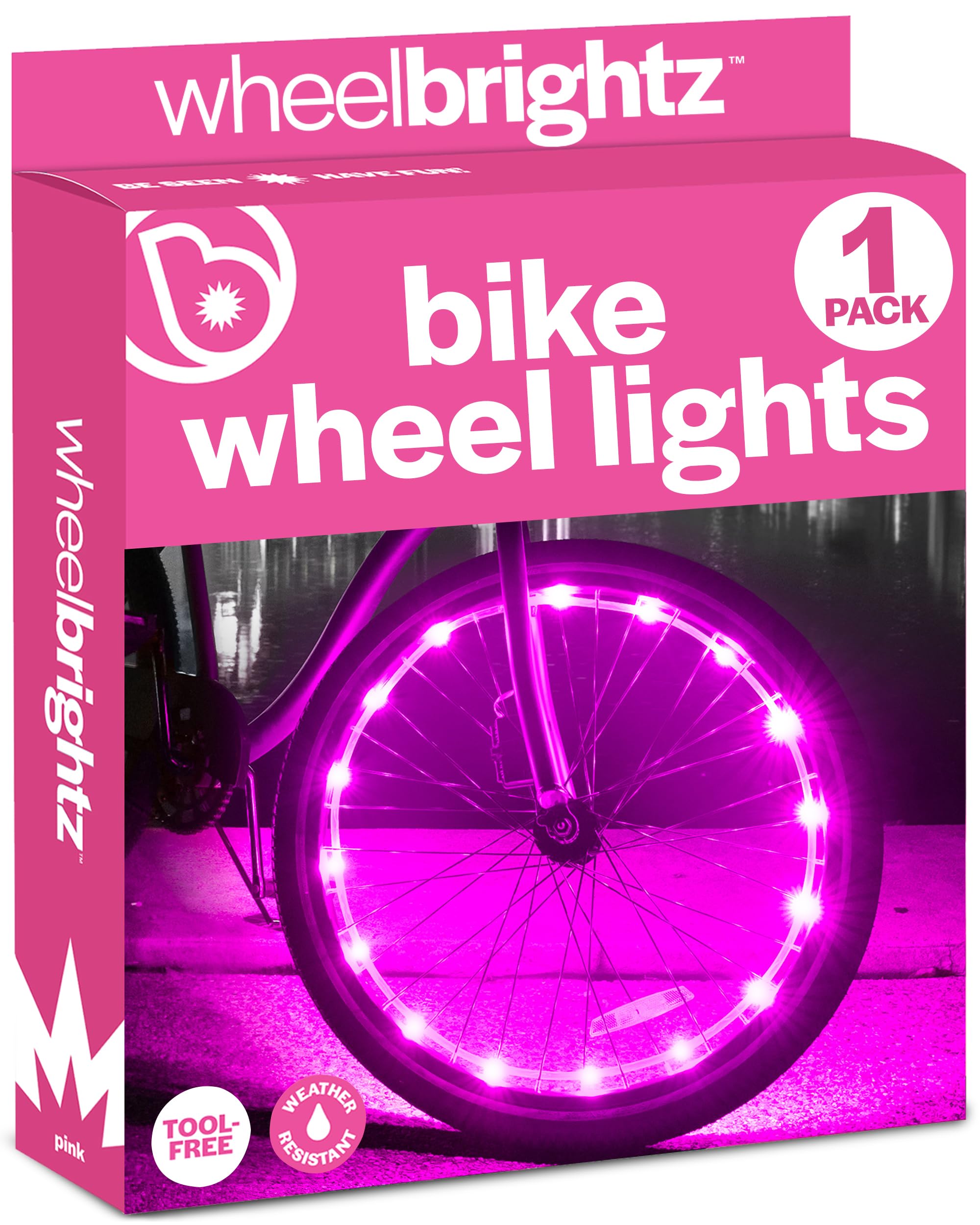 Brightz WheelBrightz 2-Pack LED Bike Wheel Lights - 2026 Edition with Superior Straps & LED-Weatherproof Shield! 14 Colors - Unmatched Durability, Visibility & 48+ Hours of Dazzling Illumination