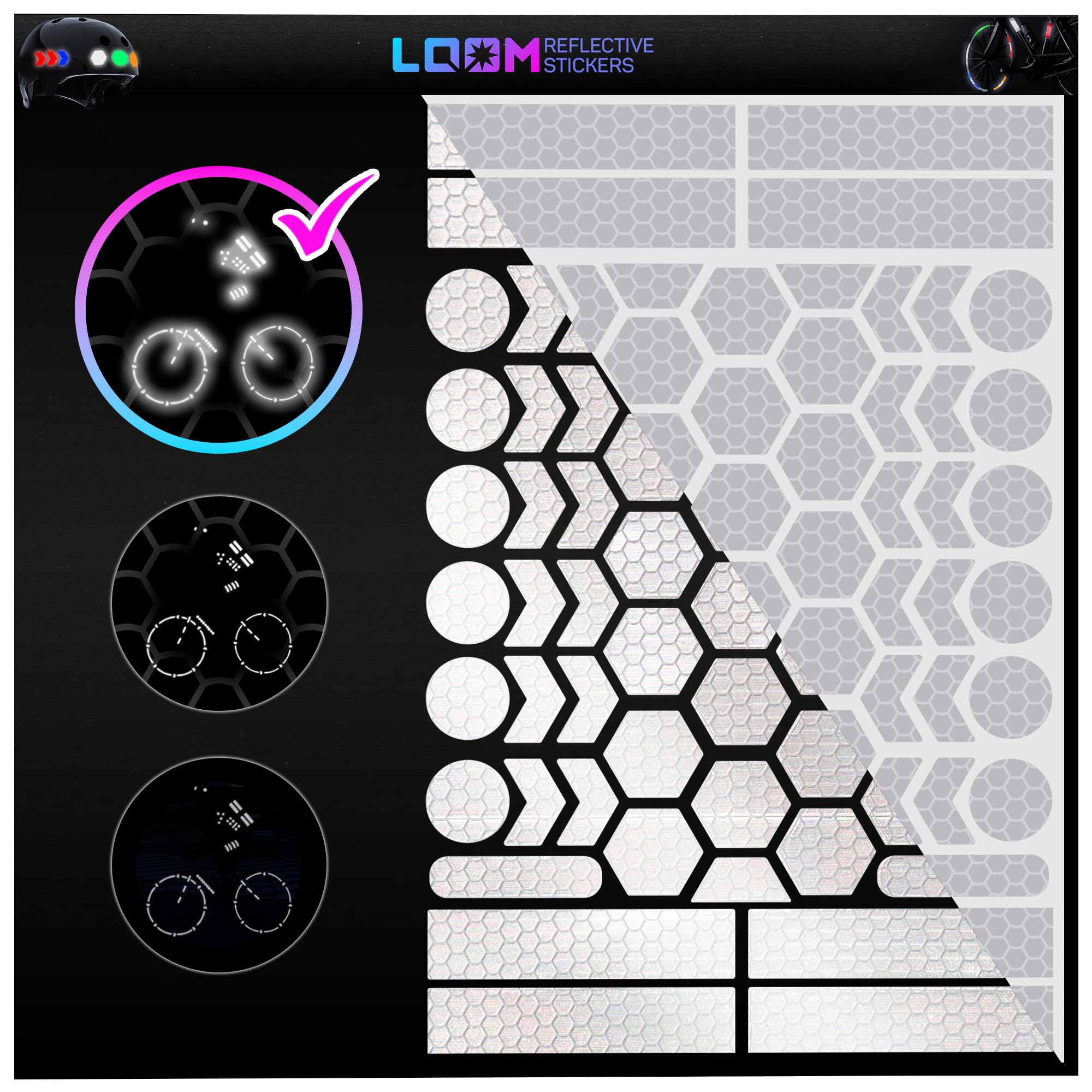 LOOM® Reflective Stickers for Bikes & Helmets