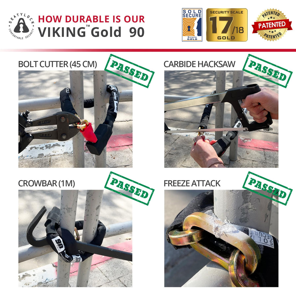Seatylock Viking Sold Secure Magnetic Patented Robust Bike Chain Lock