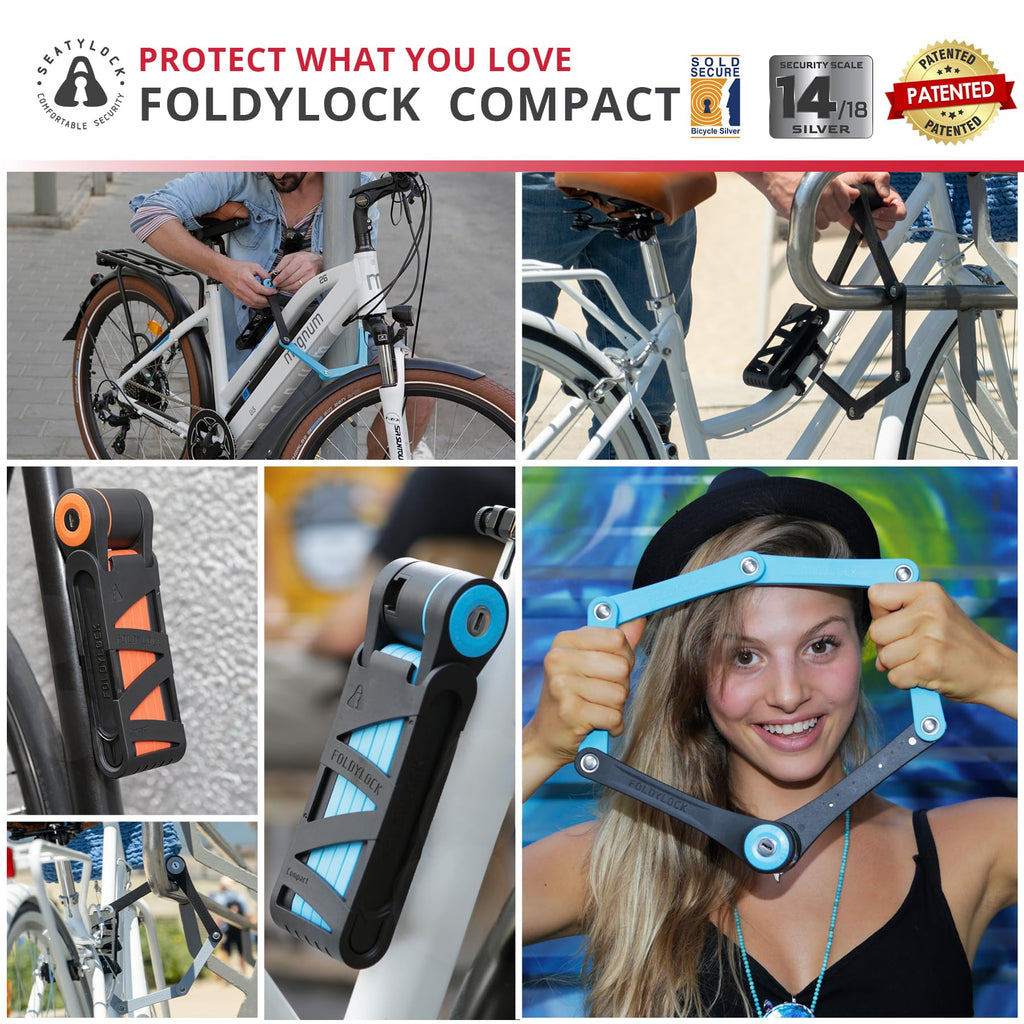 Seatylock FoldyLock Compact Lightweight Patented Folding Bike Lock 33.5 in