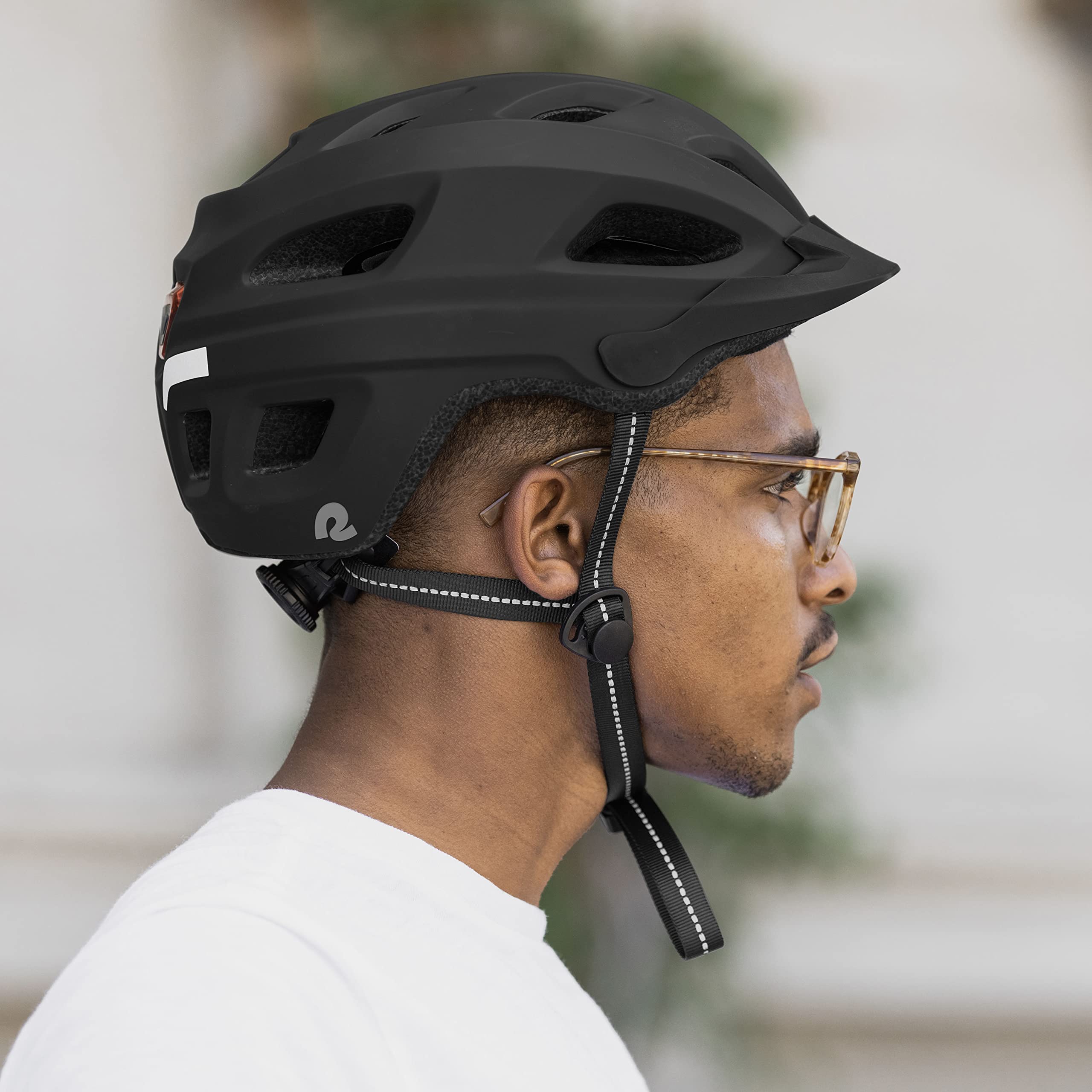 Retrospec Lennon Adult Bike Helmet with LED Safety Light Adjustable Dial & Removable Visor - Adjustable Bicycle Cycling Helmet for Men & Women