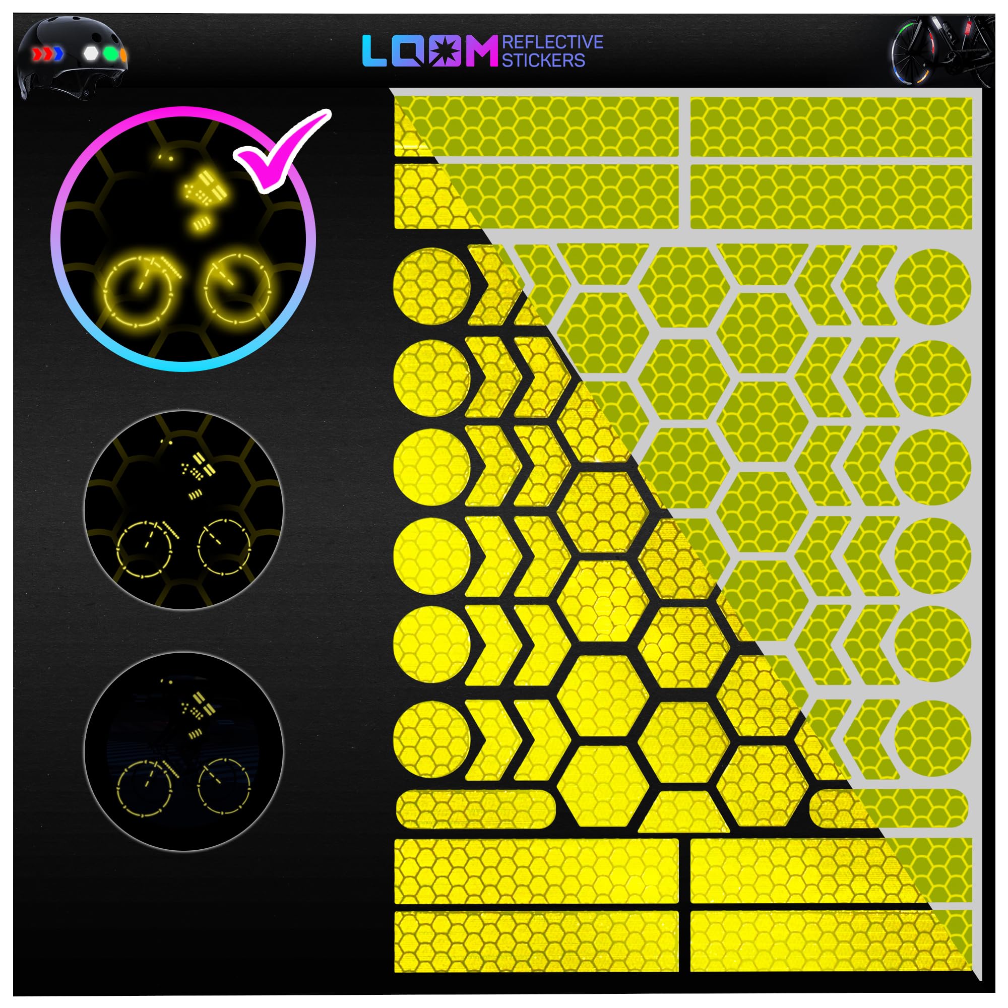 LOOM® Reflective Stickers for Bikes & Helmets