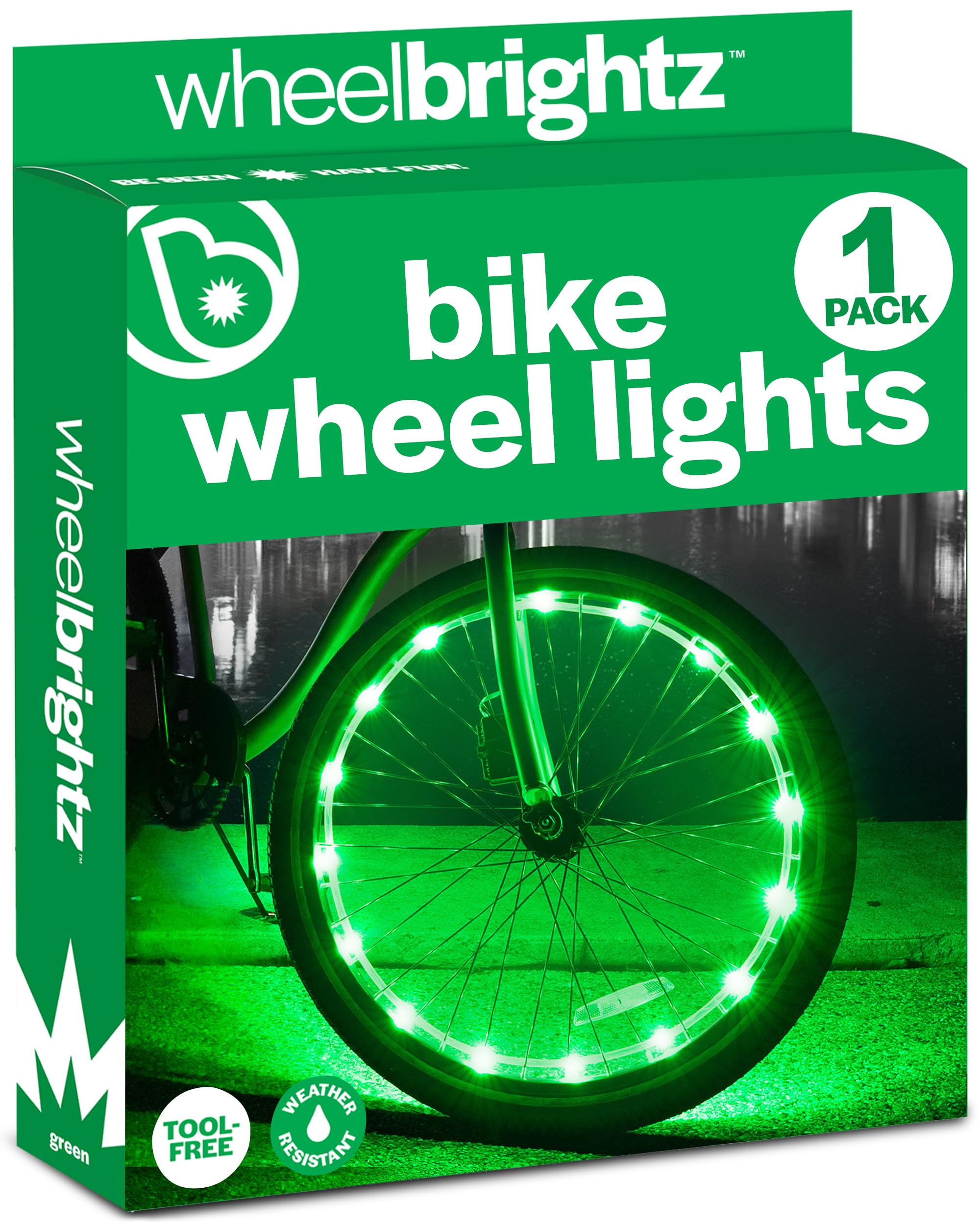 Brightz WheelBrightz 2-Pack LED Bike Wheel Lights - 2026 Edition with Superior Straps & LED-Weatherproof Shield! 14 Colors - Unmatched Durability, Visibility & 48+ Hours of Dazzling Illumination