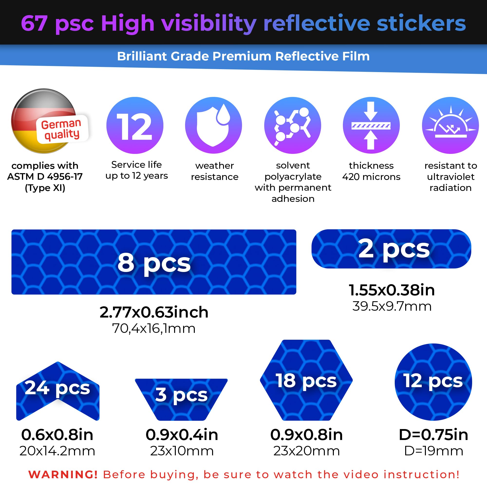 LOOM® Reflective Stickers for Bikes & Helmets